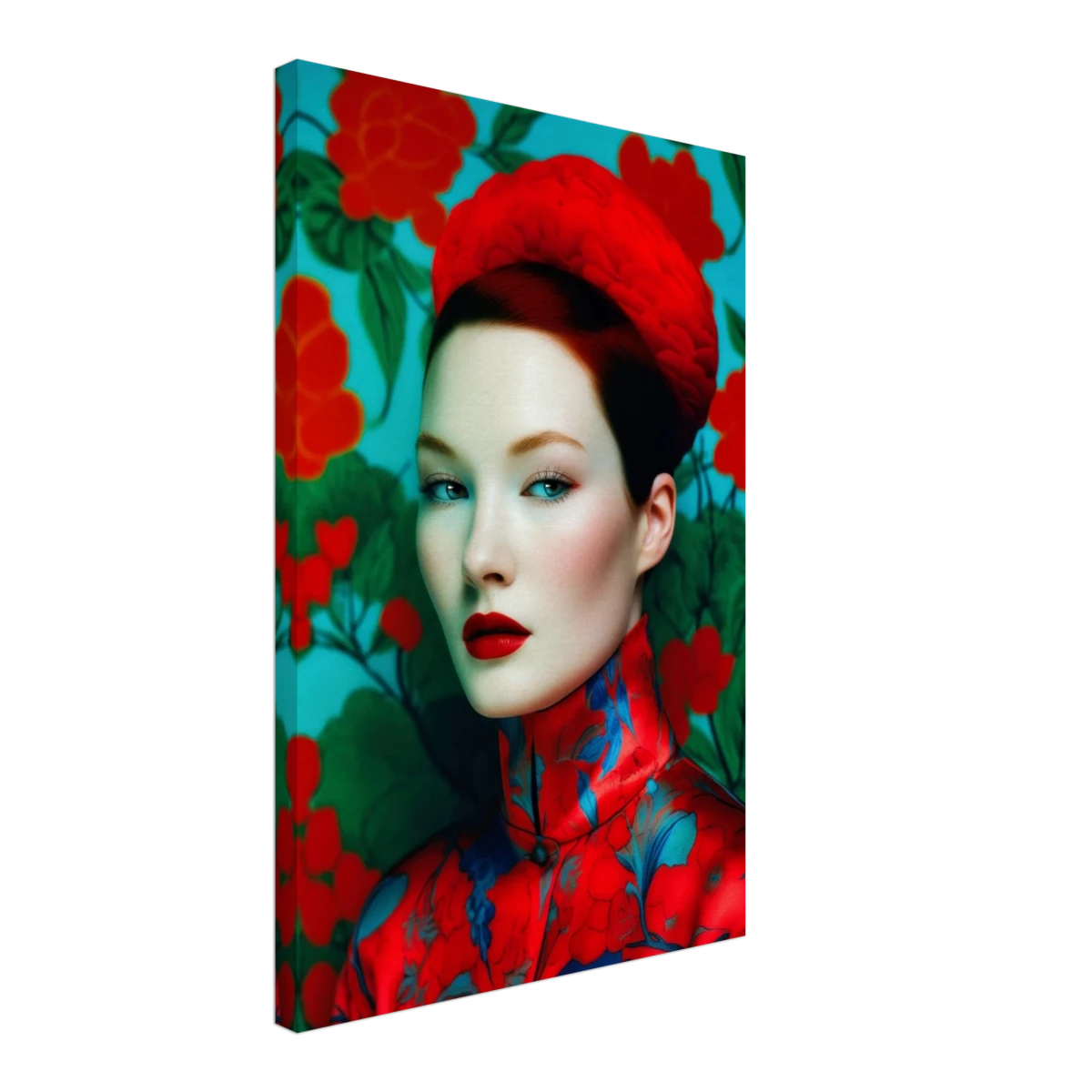 "Scarlet Gaze" – Bold Contemporary Fashion Portrait | Wall Art Print | 3 Design Options - Design Option 2 - 40x60 cm / 16x24″ -