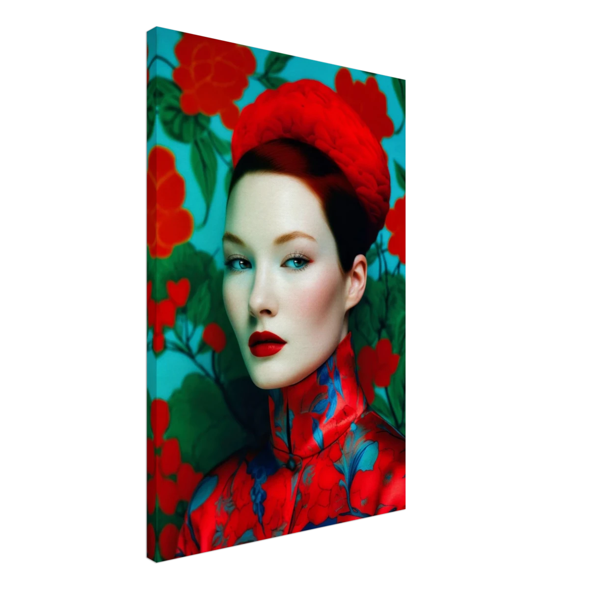 "Scarlet Gaze" – Bold Contemporary Fashion Portrait | Wall Art Print | 3 Design Options - Design Option 2 - 50x75 cm / 20x30″ -