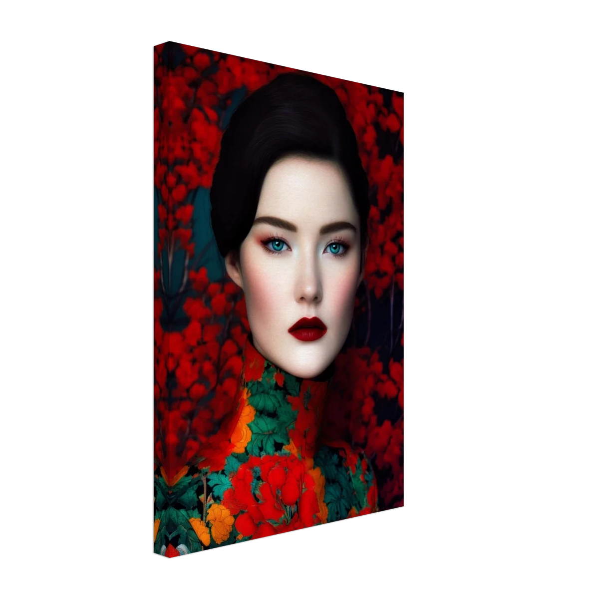 "Scarlet Gaze" – Bold Contemporary Fashion Portrait | Wall Art Print | 3 Design Options - Design Option 3 - 30x45 cm / 12x18″ -