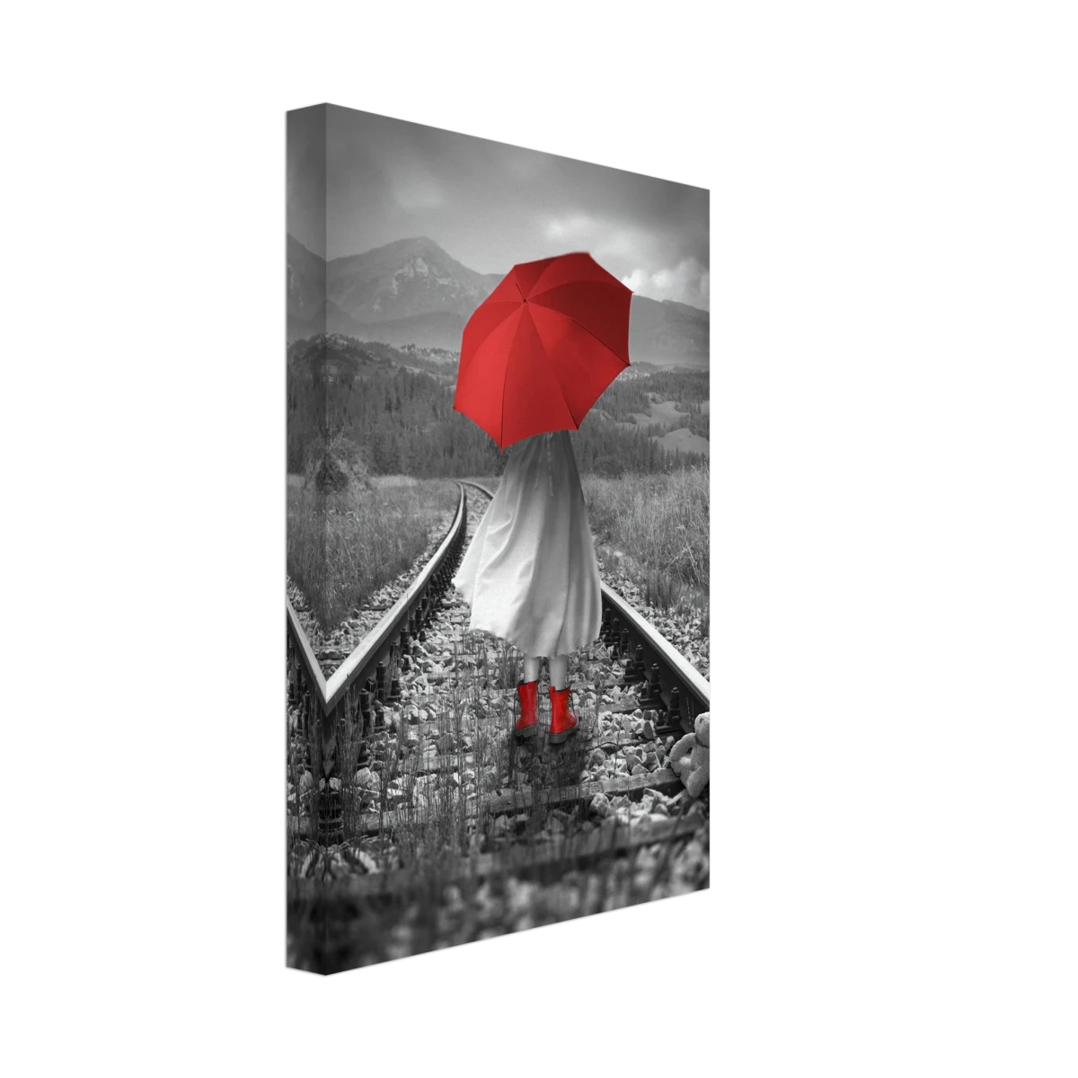 Scarlet Journey – Striking Black & White wall Art Print - Canvas - 30x45 cm / 12x18″ -