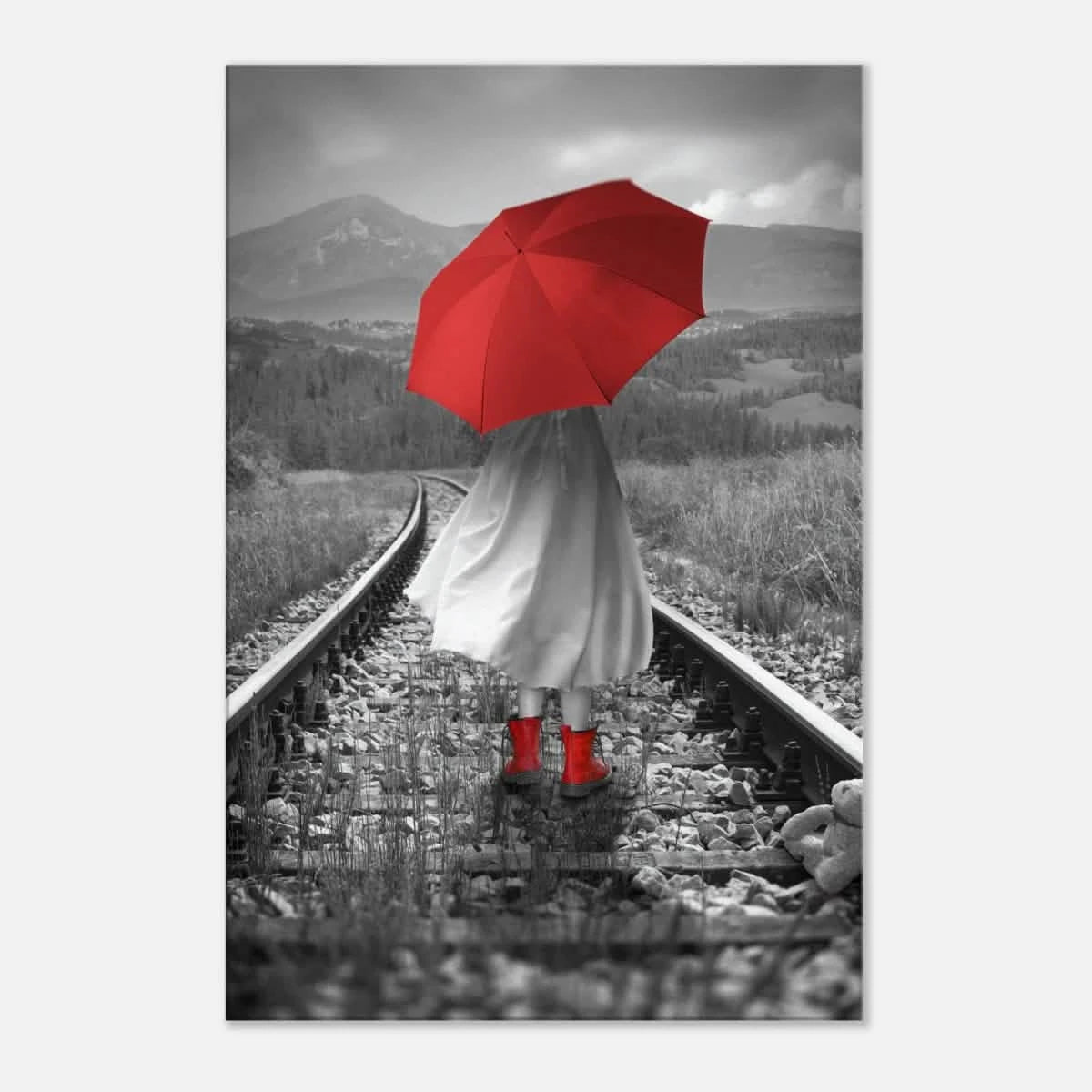 Scarlet Journey – Striking Black & White wall Art Print - Acrylic Print - 30x45 cm / 12x18″ -