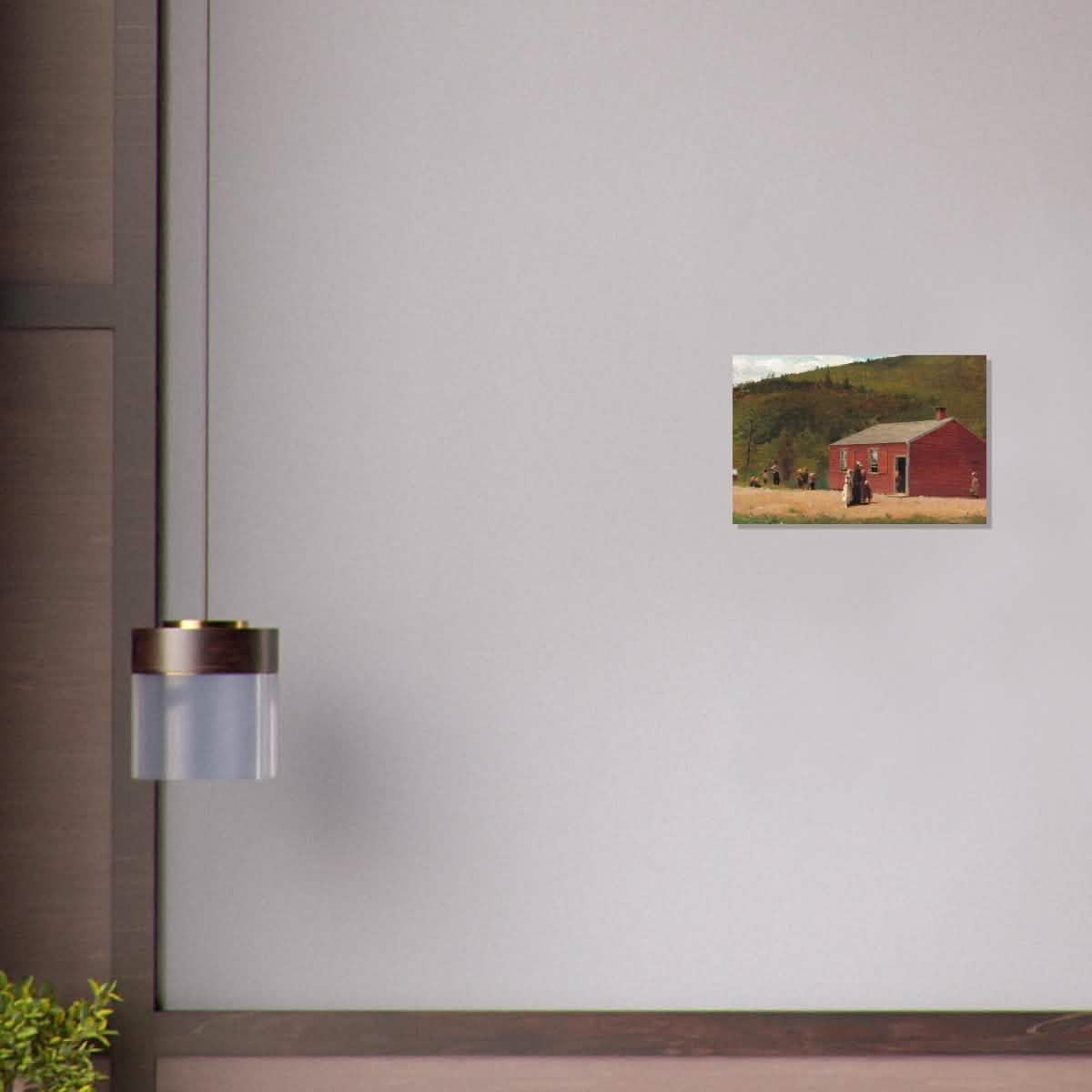 School Time by Winslow Homer | Vintage wall art print - Brushed Aluminum Print - 30x45 cm / 12x18″ -