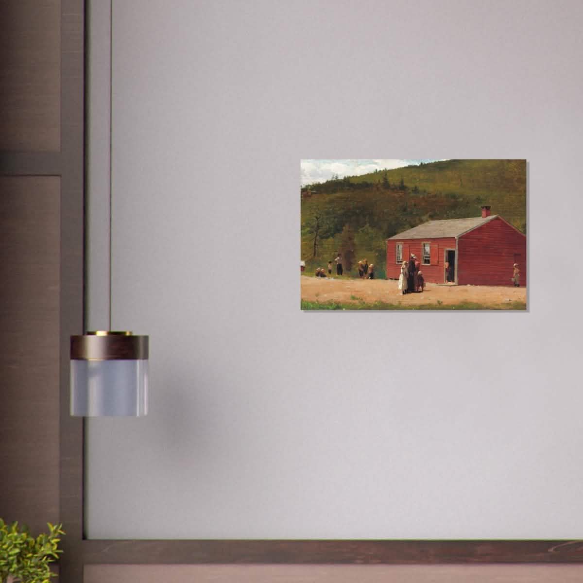 School Time by Winslow Homer | Vintage wall art print - Brushed Aluminum Print - 50x75 cm / 20x30″ -