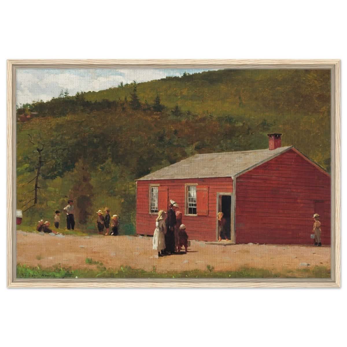 School Time by Winslow Homer | Vintage wall art print - Framed Canvas - 60x90 cm / 24x36″ - Wood frame