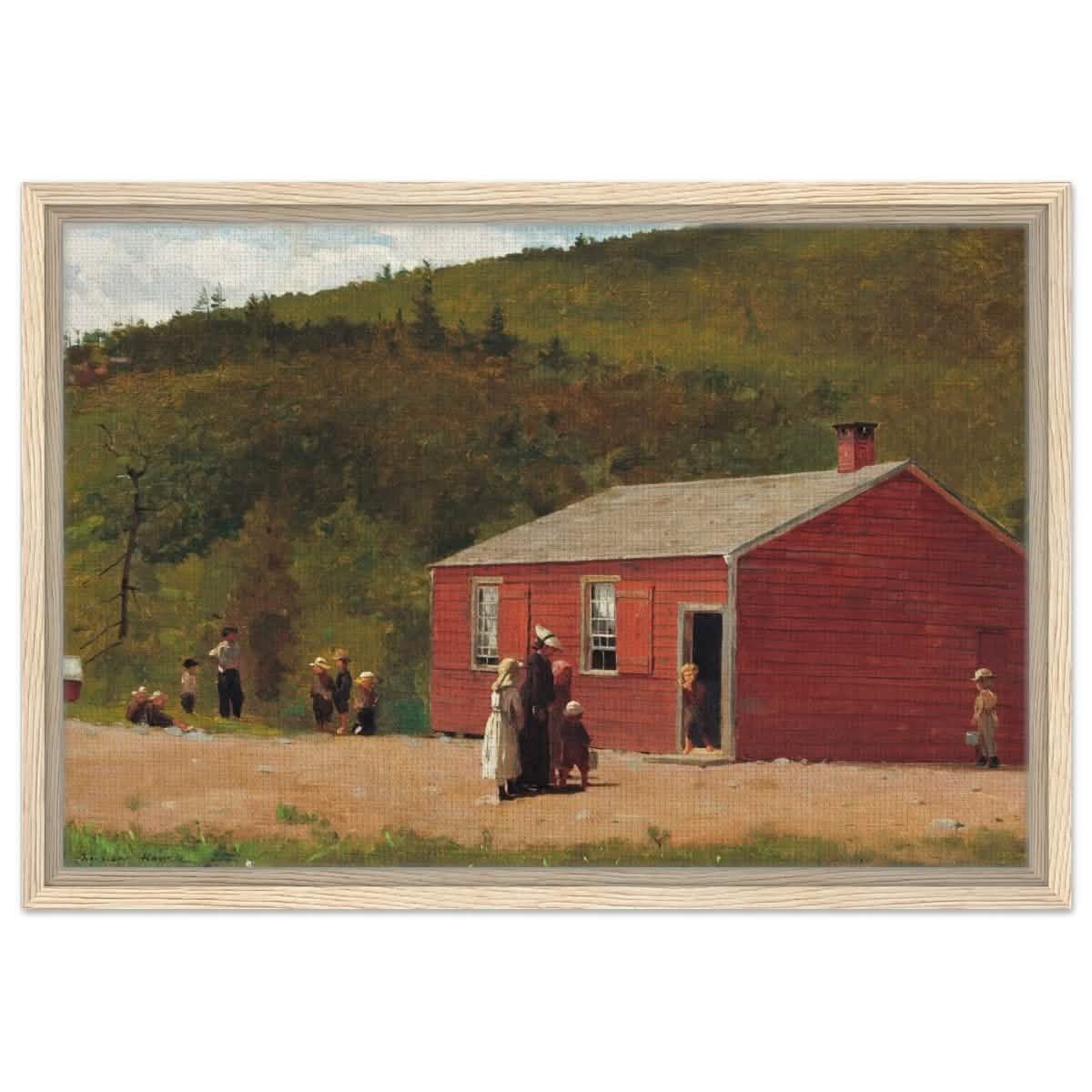 School Time by Winslow Homer | Vintage wall art print - Framed Canvas - 40x60 cm / 16x24″ - Wood frame
