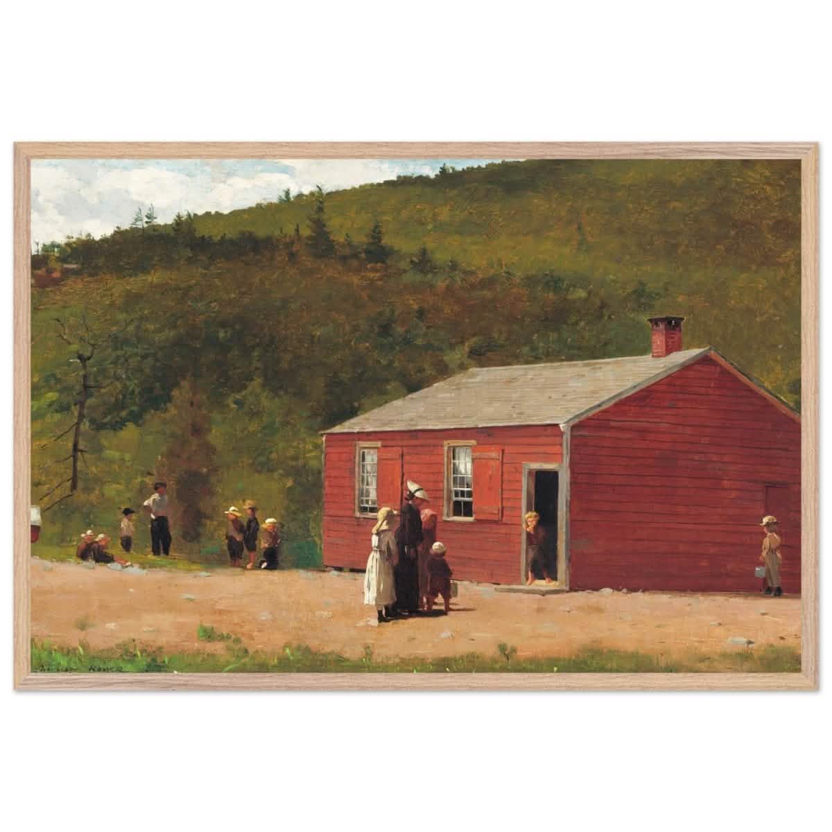 School Time by Winslow Homer | Vintage wall art print - Premium Wooden Framed Poster With Premium Matte Paper - 60x90 cm / 24x36″ - Wood frame