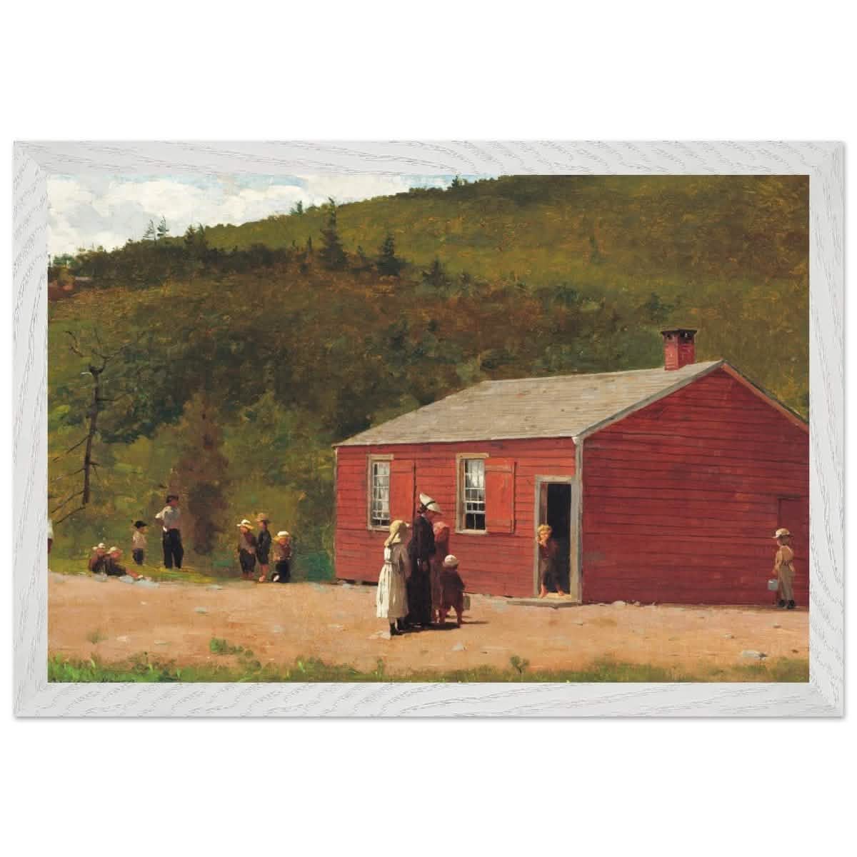 School Time by Winslow Homer | Vintage wall art print - Premium Wooden Framed Poster With Premium Matte Paper - 30x45 cm / 12x18″ - White frame