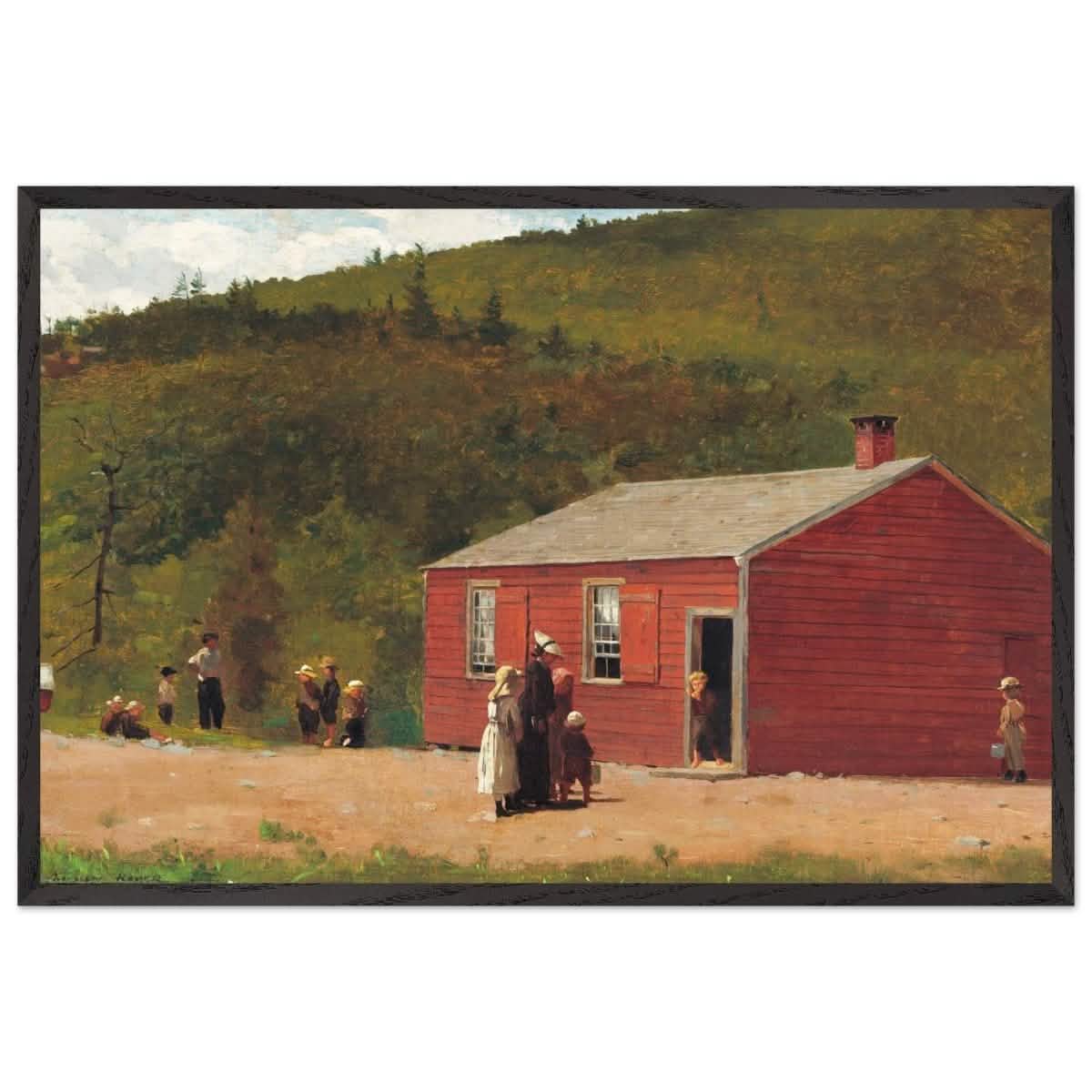 School Time by Winslow Homer | Vintage wall art print - Premium Wooden Framed Poster With Premium Matte Paper - 60x90 cm / 24x36″ - Black frame