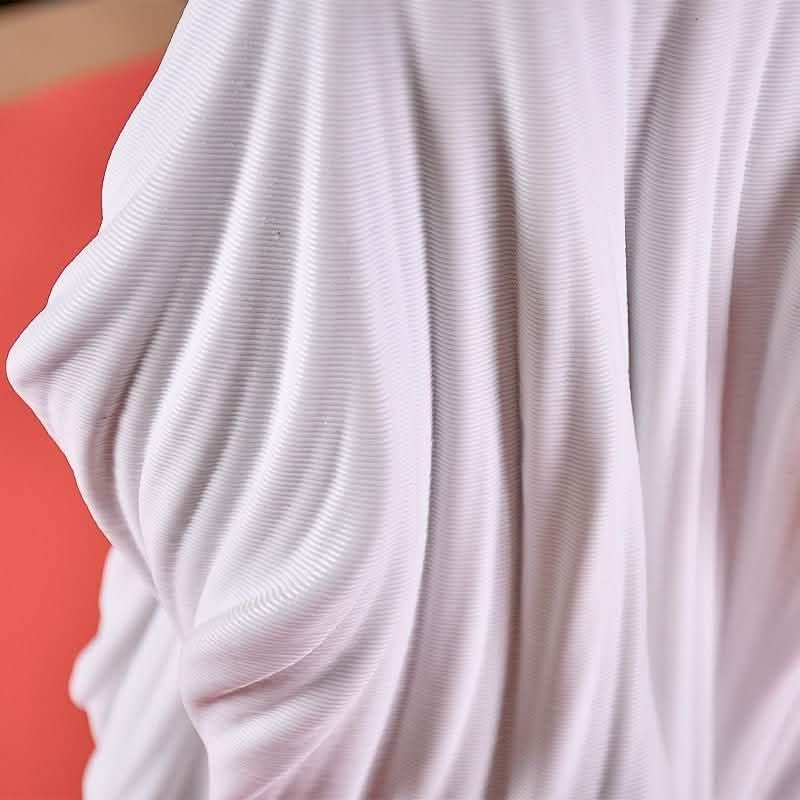 Sculptural White Ceramic Vase – Modern Minimalist Draped Design - Medium (32cmx Width 17cm) -