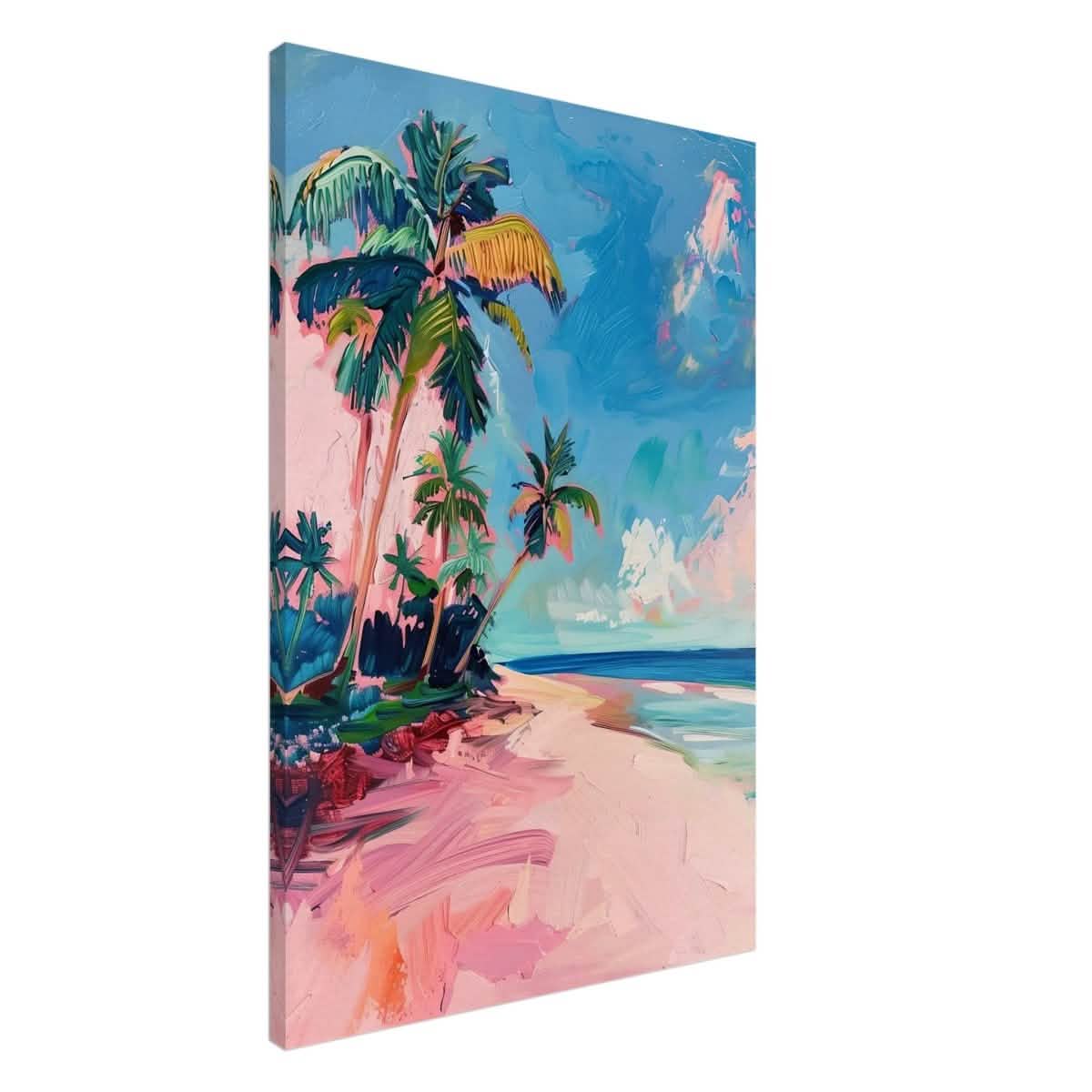 Seaside Dreams | Vibrant Mediterranean Wall Art | Palm Beach wall art print - Canvas - 30x45 cm / 12x18″ -