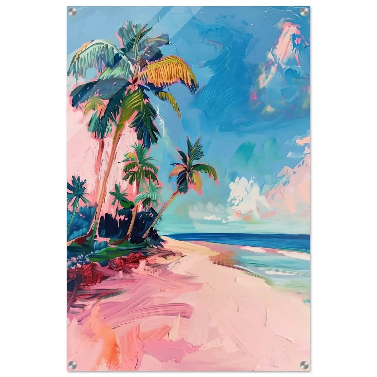Seaside Dreams | Vibrant Mediterranean Wall Art | Palm Beach wall art print - Acrylic Print - 30x45 cm / 12x18″ -