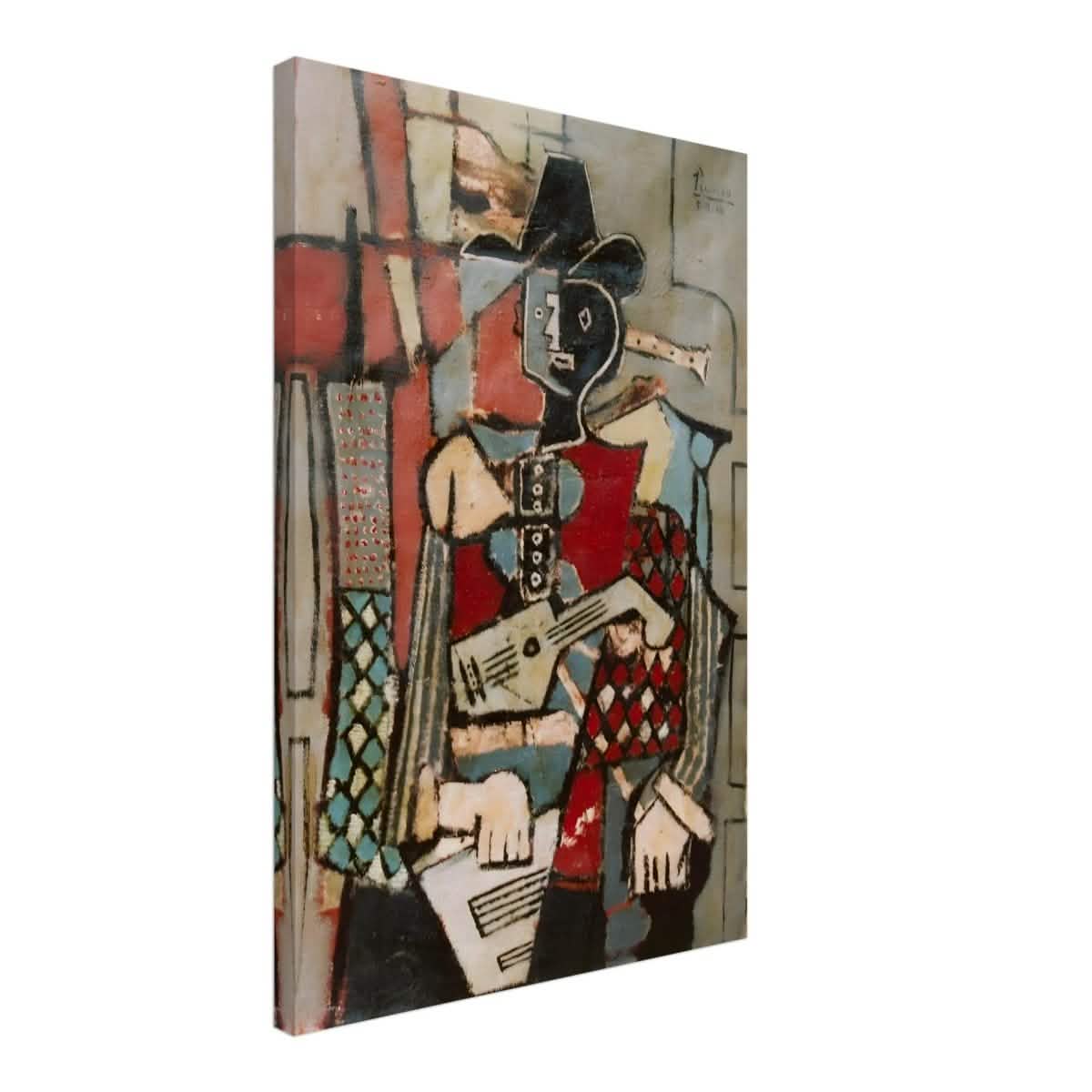 Seated Harlequin by Pablo Picasso - Canvas - 50x75 cm / 20x30″ - Thick