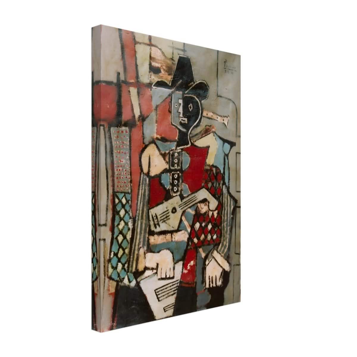 Seated Harlequin by Pablo Picasso - Canvas - 30x45 cm / 12x18″ - Slim