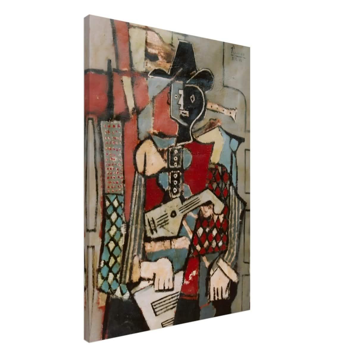 Seated Harlequin by Pablo Picasso - Canvas - 70x100 cm / 28x40″ - Thick
