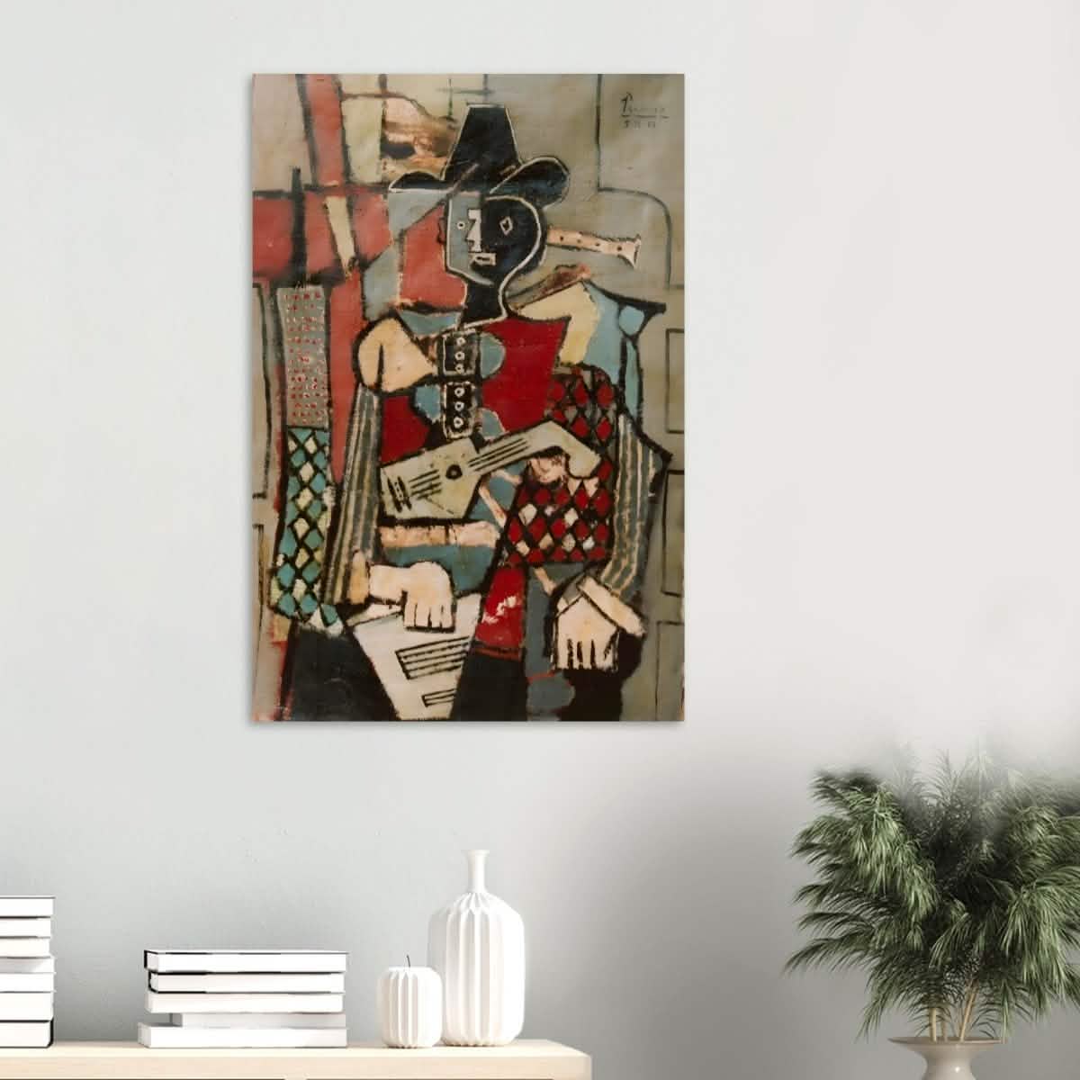 Seated Harlequin by Pablo Picasso - Wood Prints - 60x90 cm / 24x36″ - 10 mm