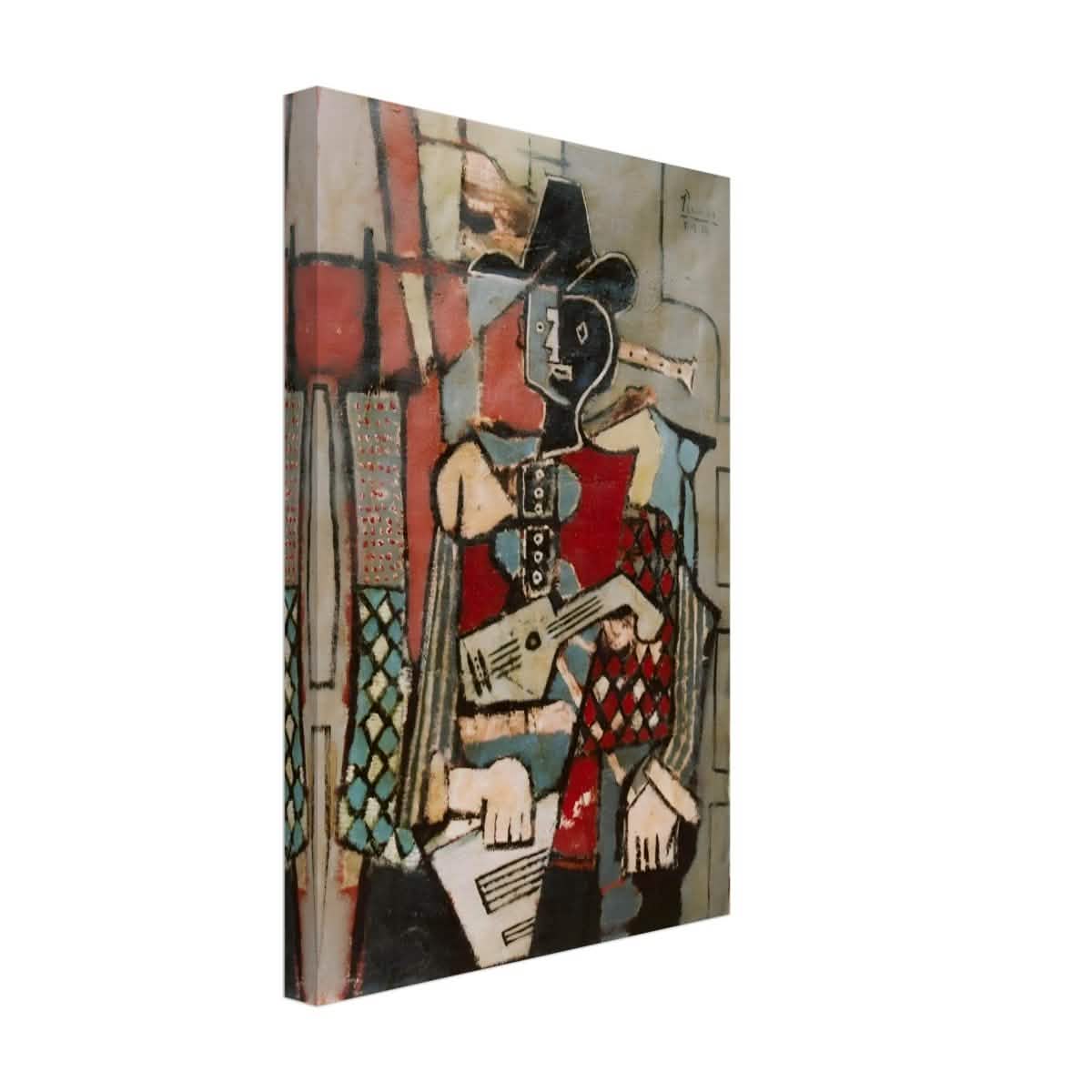 Seated Harlequin by Pablo Picasso - Canvas - 30x45 cm / 12x18″ - Thick