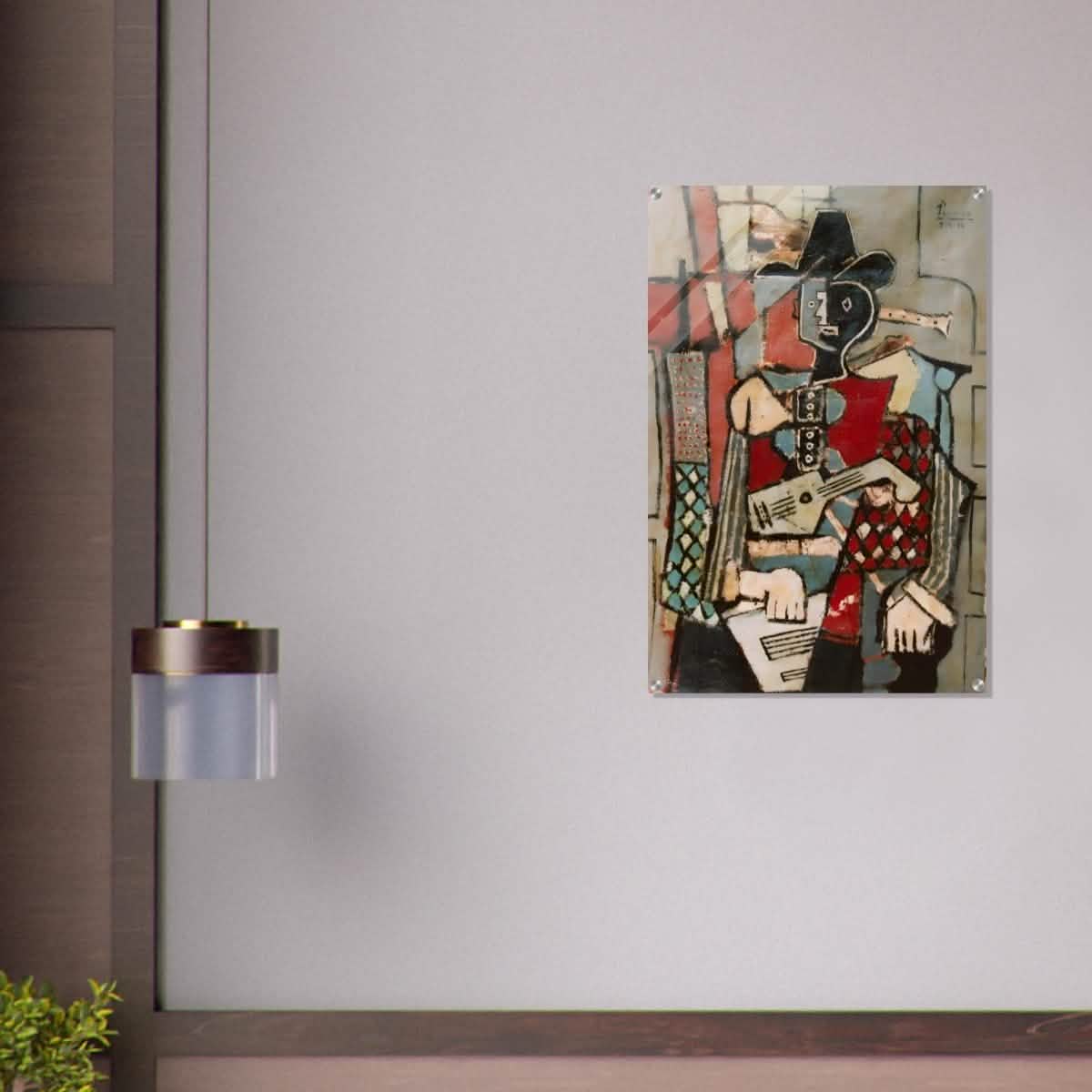 Seated Harlequin by Pablo Picasso - Acrylic Print - 60x90 cm / 24x36″ -
