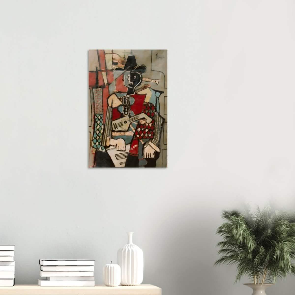 Seated Harlequin by Pablo Picasso - Wood Prints - 40x60 cm / 16x24″ - 20 mm
