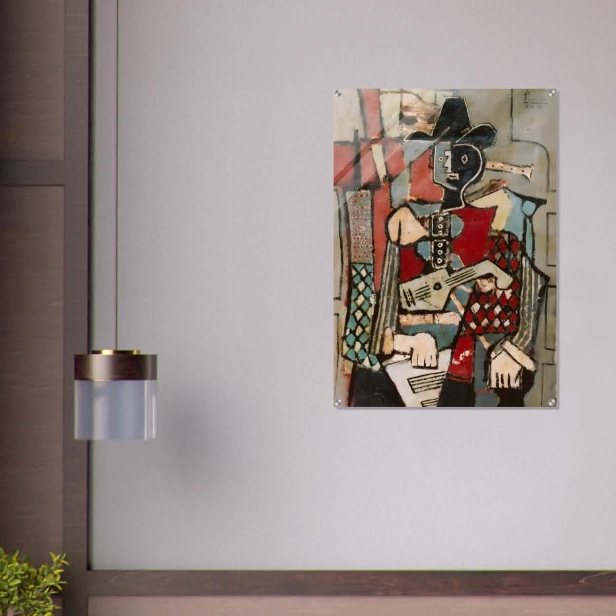 Seated Harlequin by Pablo Picasso - Acrylic Print - 70x100 cm / 28x40″ -