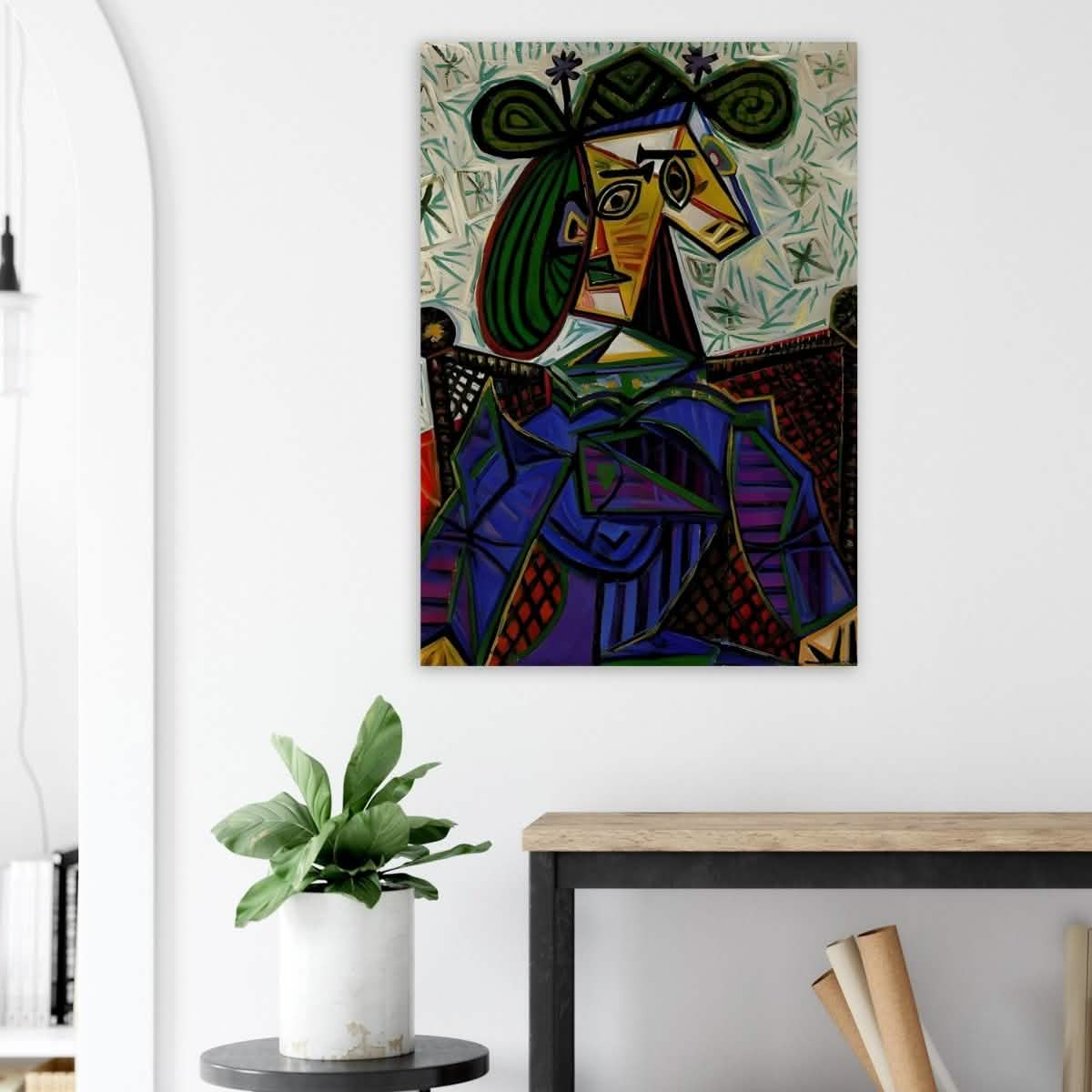 Seated Woman by Pablo Picasso - Wood Prints - 70x100 cm / 28x40″ - 10 mm