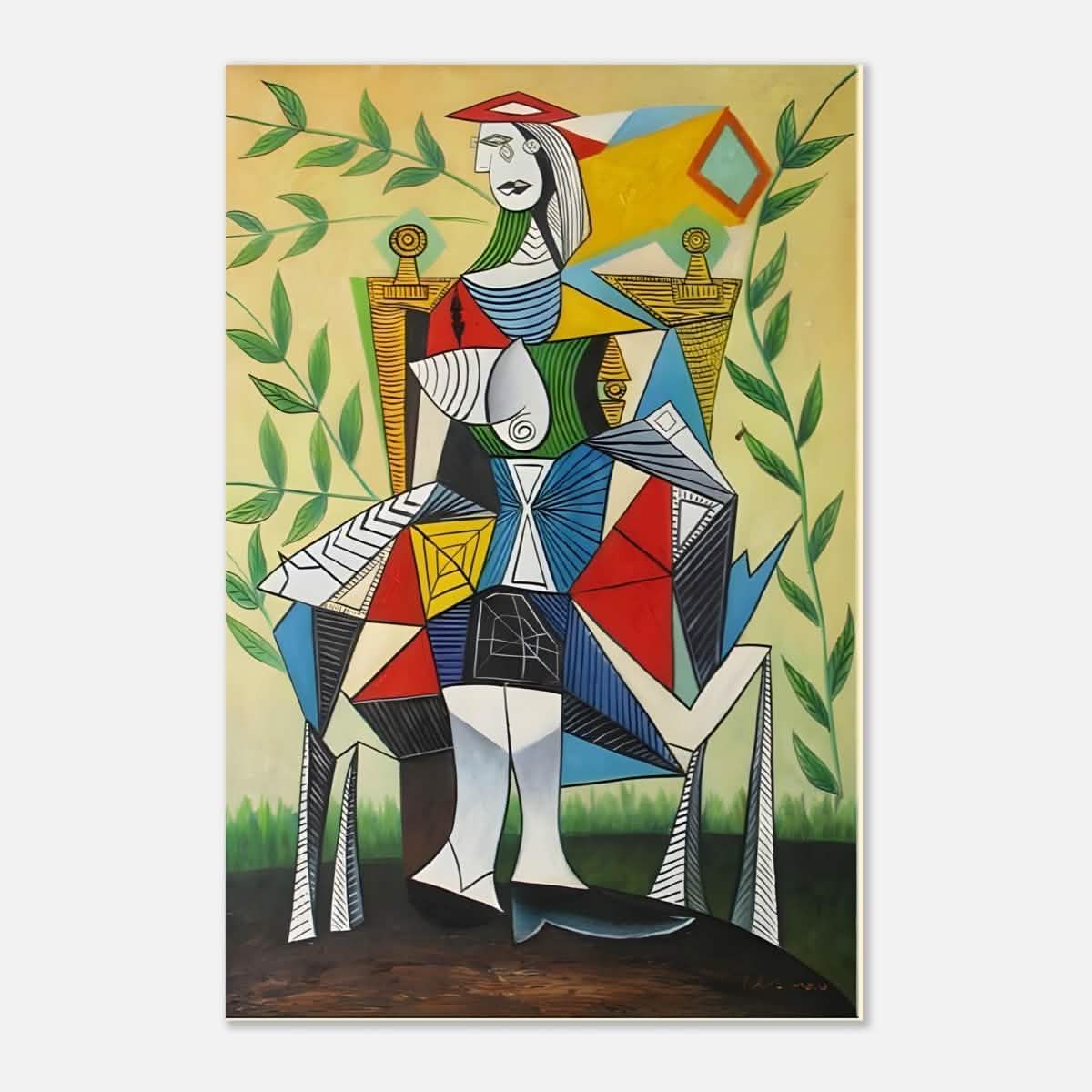 Seated Woman in a Garden by Pablo Picasso 1938 - Aluminum Print - 30x45 cm / 12x18″ -