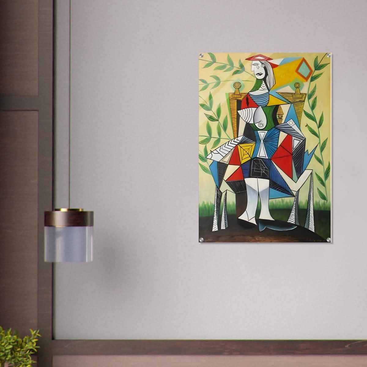 Seated Woman in a Garden by Pablo Picasso 1938 - Acrylic Print - 70x100 cm / 28x40″ -