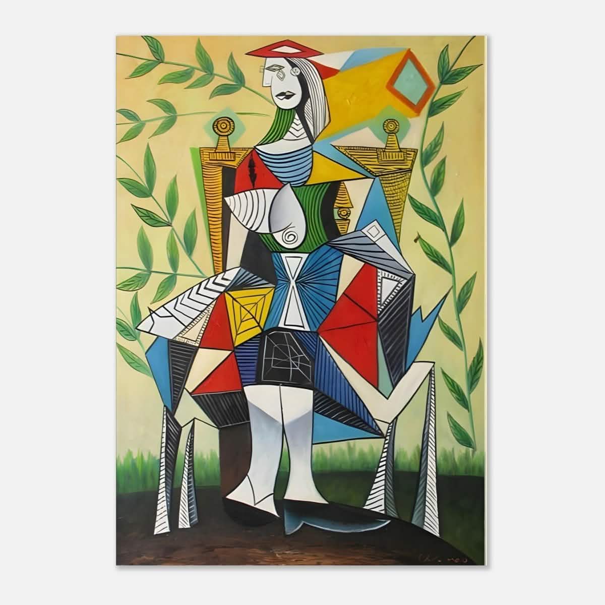 Seated Woman in a Garden by Pablo Picasso 1938 - Aluminum Print - 70x100 cm / 28x40″ -