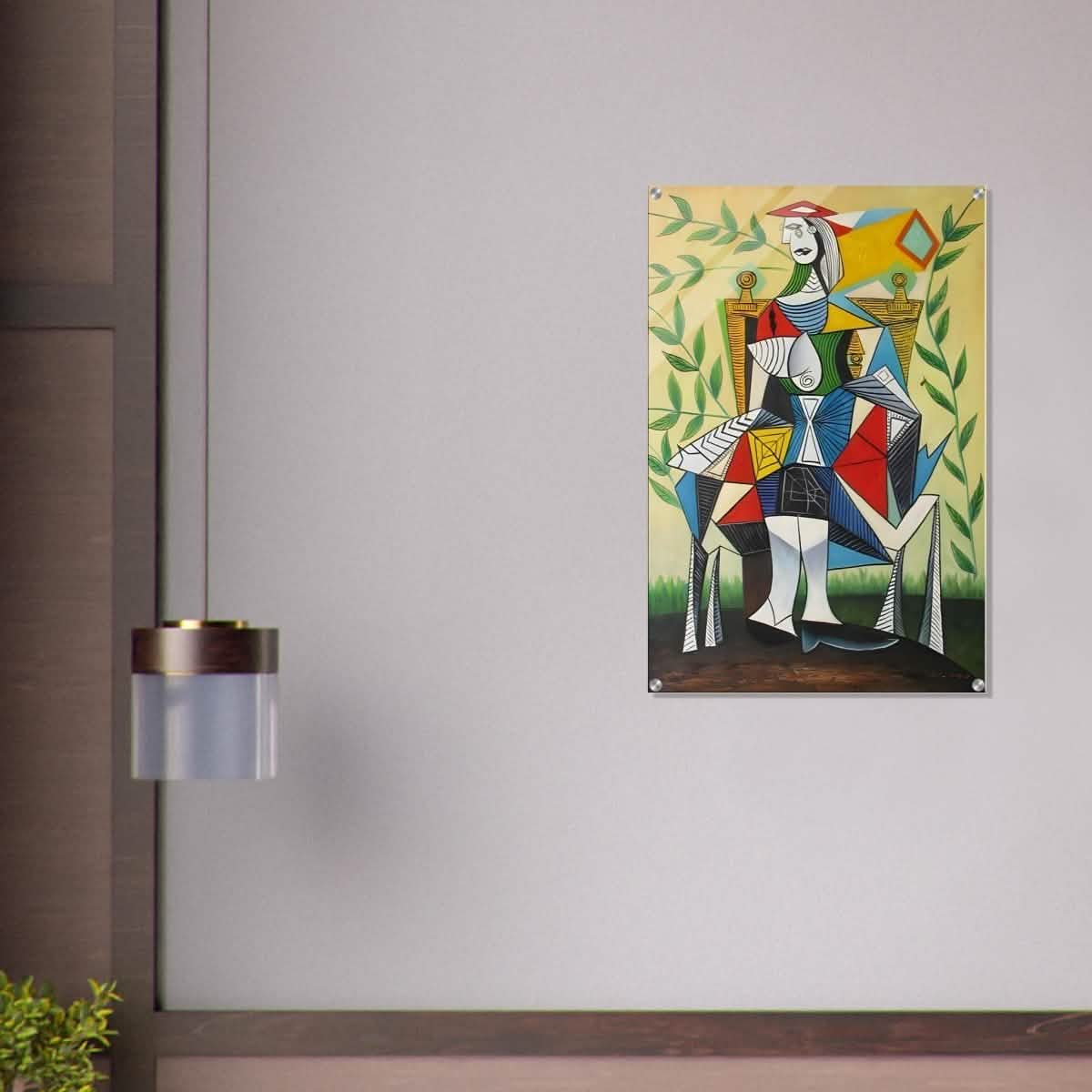 Seated Woman in a Garden by Pablo Picasso 1938 - Acrylic Print - 60x90 cm / 24x36″ -