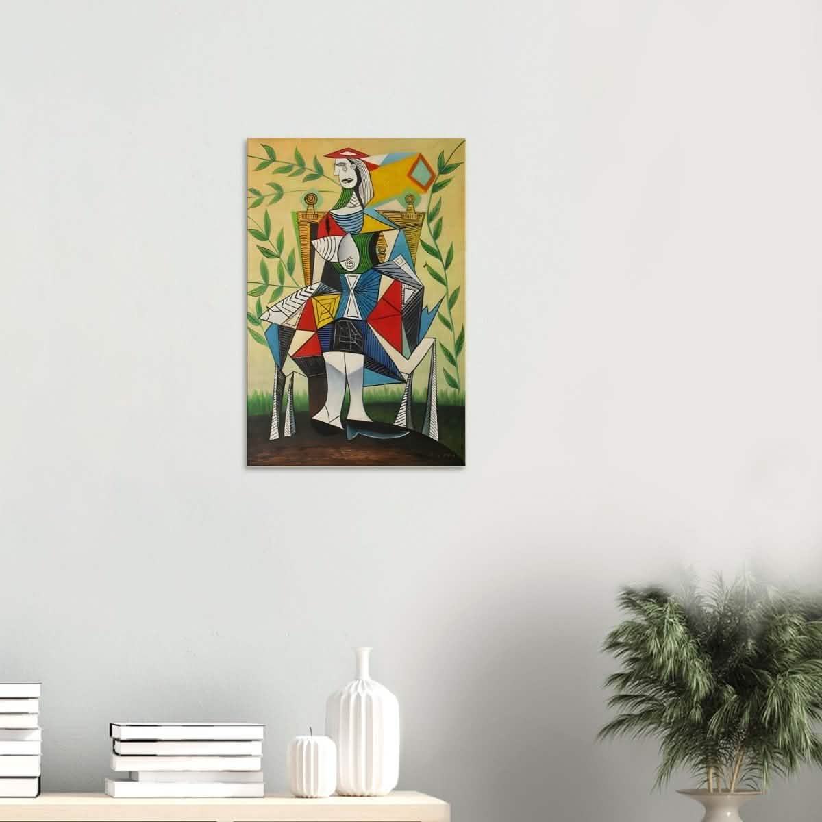 Seated Woman in a Garden by Pablo Picasso 1938 - Wood Prints - 40x60 cm / 16x24″ - 10 mm