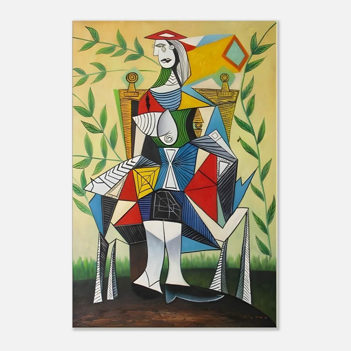 Seated Woman in a Garden by Pablo Picasso 1938 - Aluminum Print - 40x60 cm / 16x24″ -