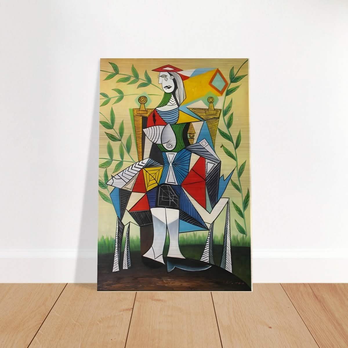 Seated Woman in a Garden by Pablo Picasso 1938 - Brushed Aluminum Print - 30x45 cm / 12x18″ -