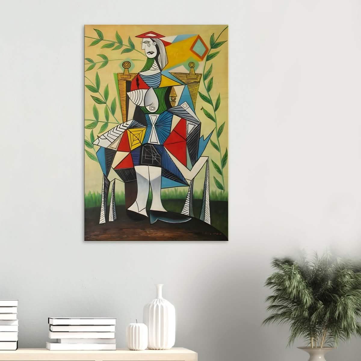 Seated Woman in a Garden by Pablo Picasso 1938 - Wood Prints - 60x90 cm / 24x36″ - 10 mm