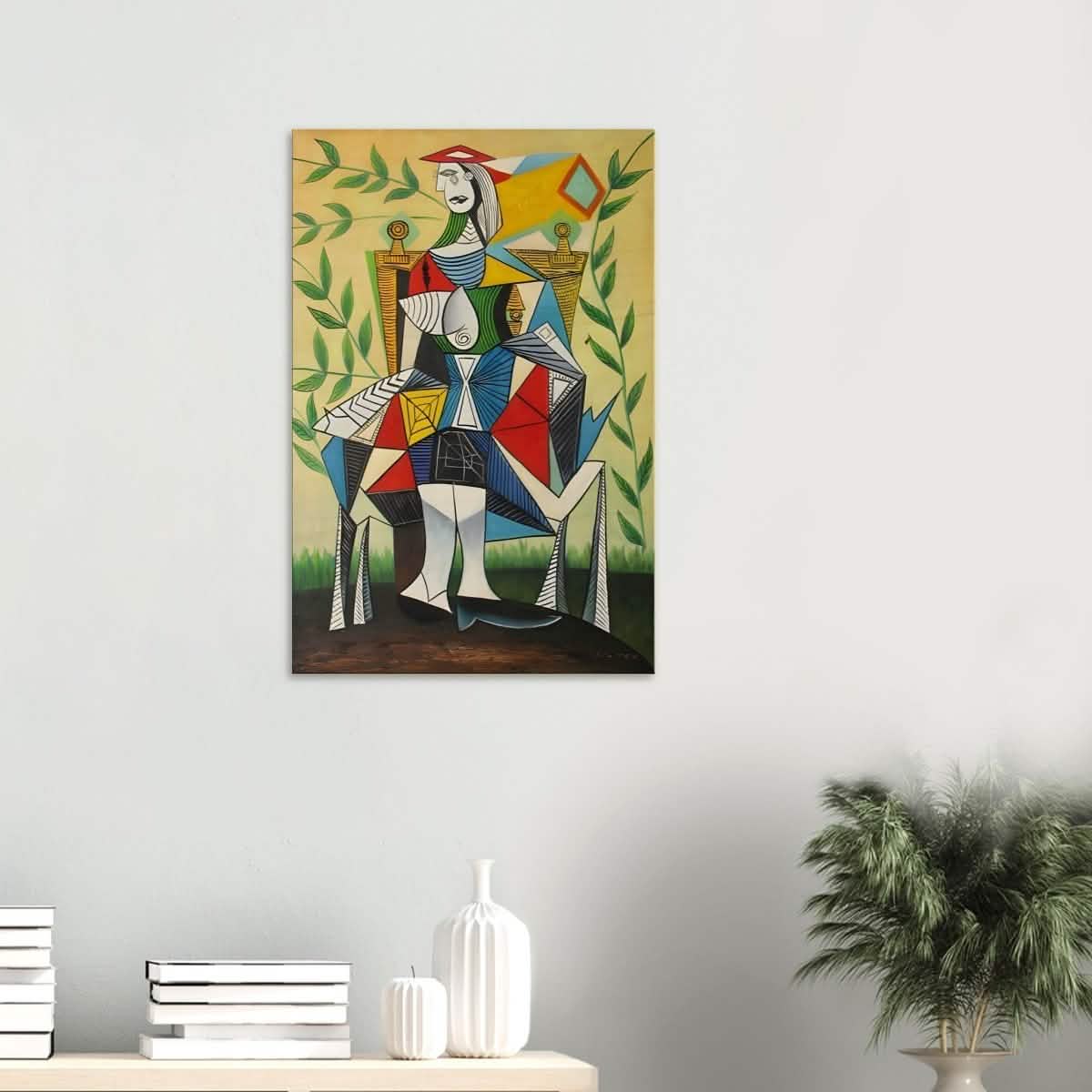 Seated Woman in a Garden by Pablo Picasso 1938 - Wood Prints - 50x75 cm / 20x30″ - 20 mm