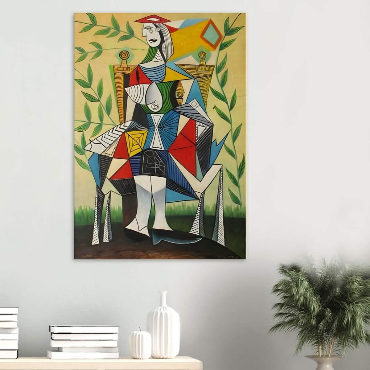 Seated Woman in a Garden by Pablo Picasso 1938 - Wood Prints - 70x100 cm / 28x40″ - 10 mm