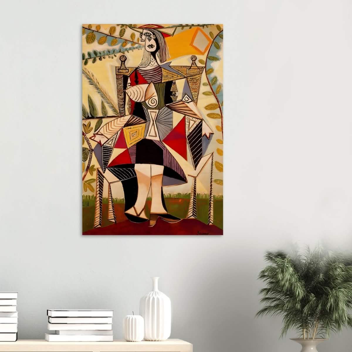 Seated Woman in a Garden by Pablo Picasso - Wood Prints - 60x90 cm / 24x36″ - 20 mm