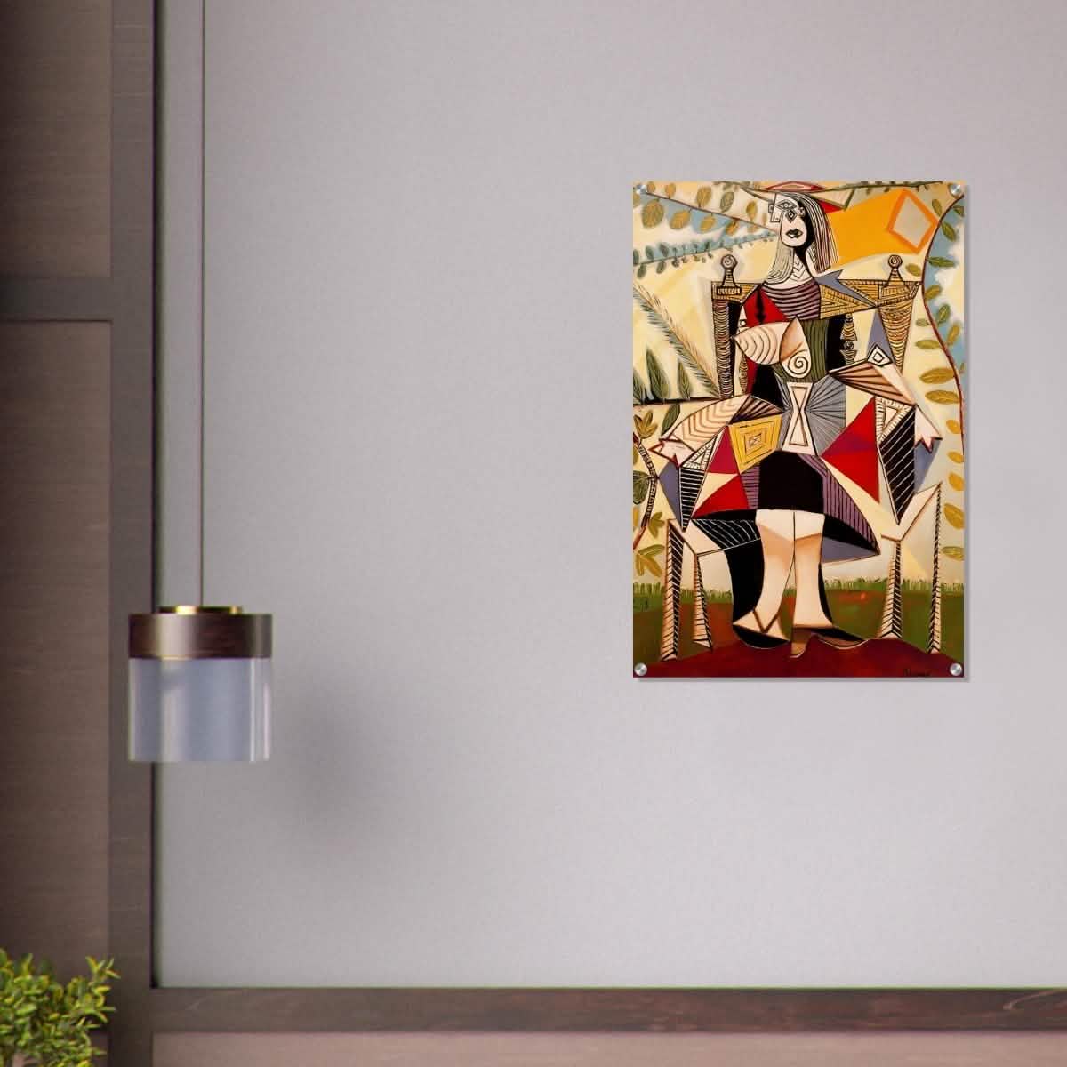 Seated Woman in a Garden by Pablo Picasso - Acrylic Print - 60x90 cm / 24x36″ -