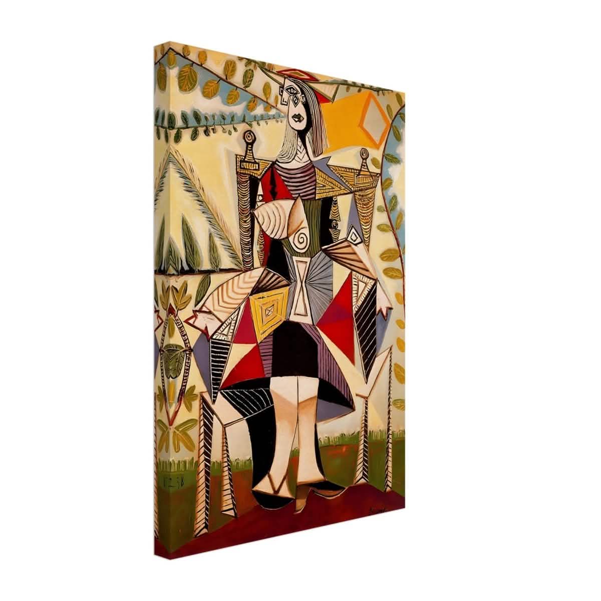 Seated Woman in a Garden by Pablo Picasso - Canvas - 30x45 cm / 12x18″ - Slim