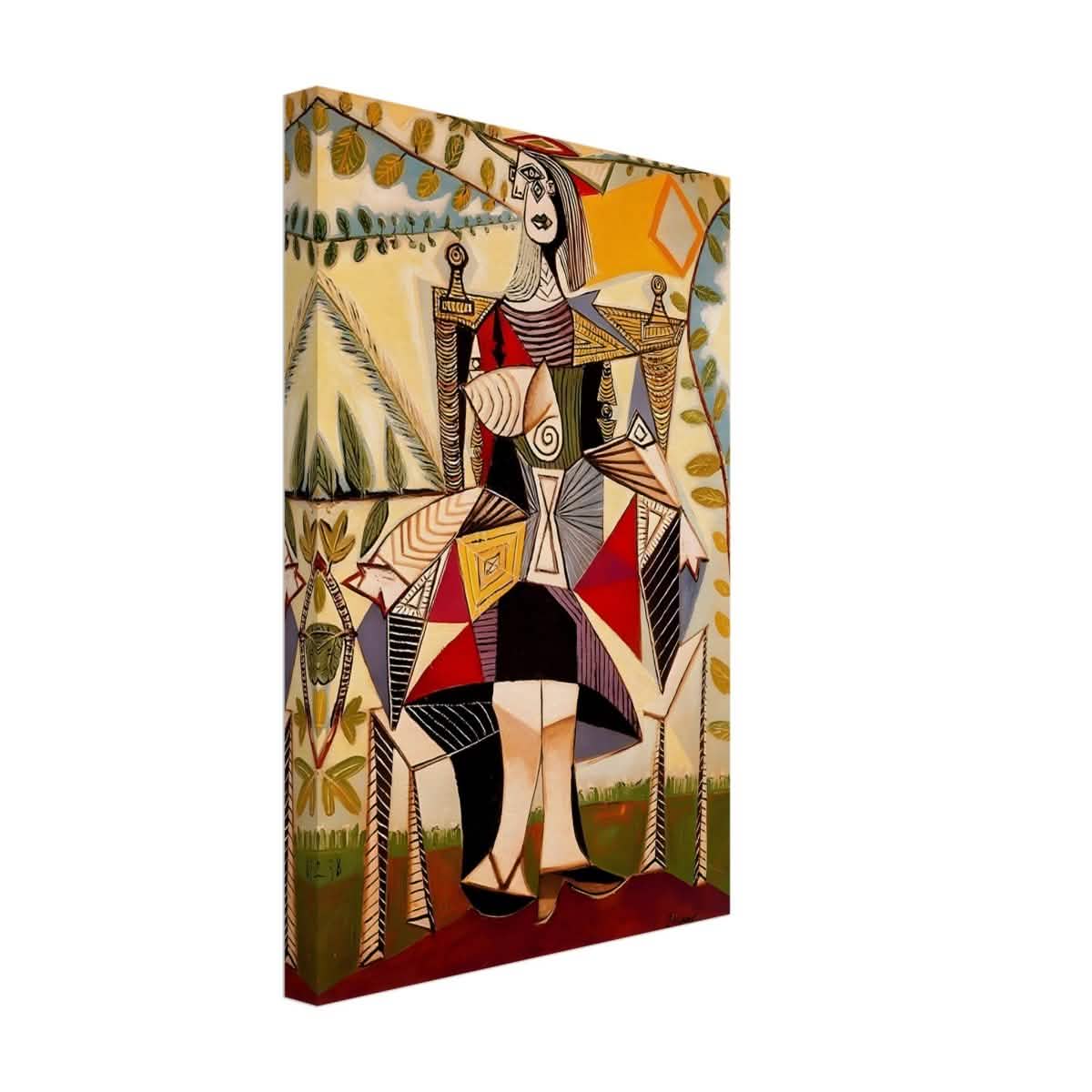 Seated Woman in a Garden by Pablo Picasso - Canvas - 30x45 cm / 12x18″ - Thick