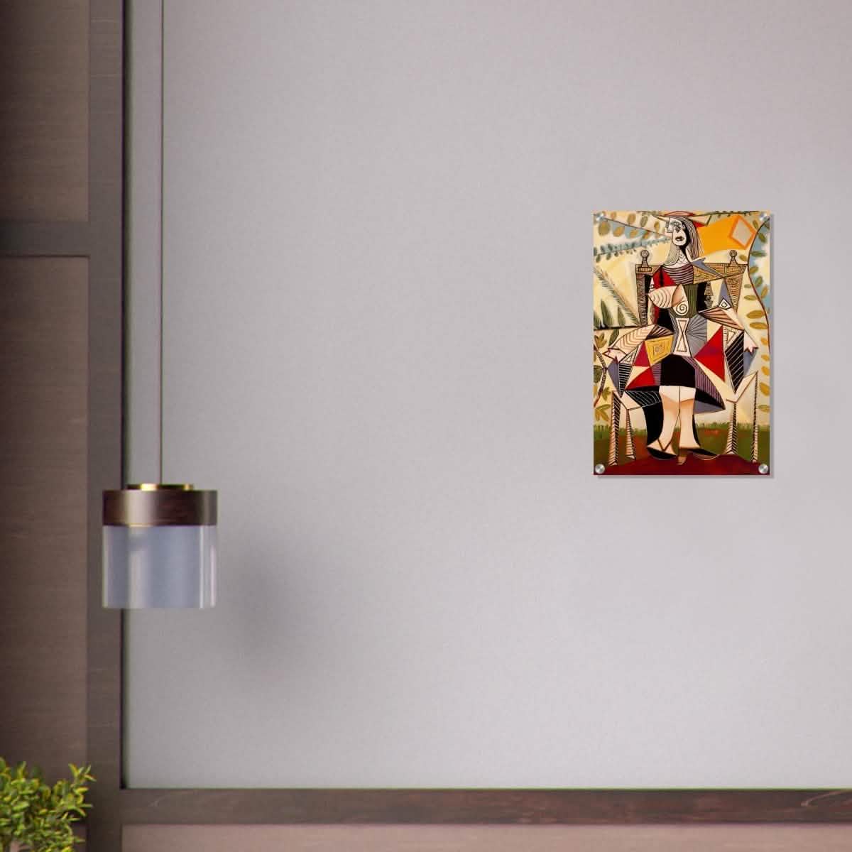 Seated Woman in a Garden by Pablo Picasso - Acrylic Print - 40x60 cm / 16x24″ -