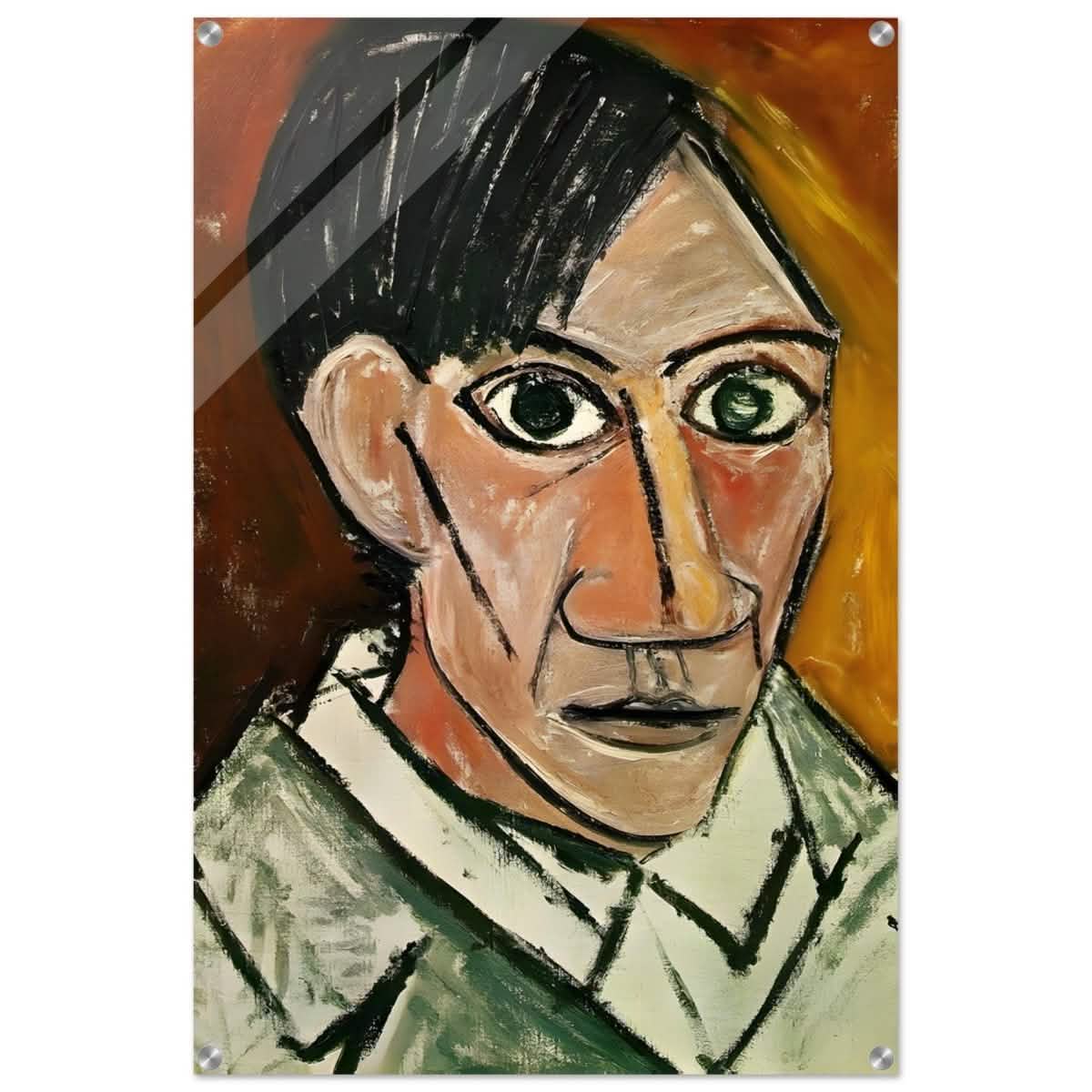 Self - Portrait by Pablo Picasso 1901 | Cubism wall art print - Acrylic Print - 60x90 cm / 24x36″ -
