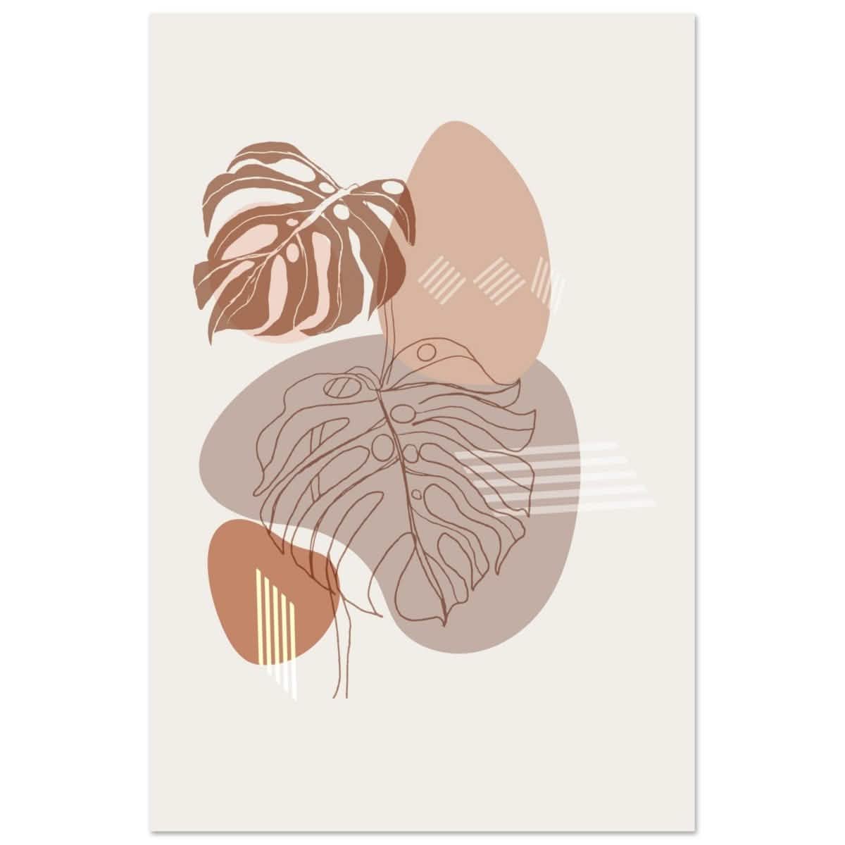 Serene Monstera: Abstract Harmony | Minimalist Wall art Print - 50x75 cm / 20x30″ - Aluminum Print -