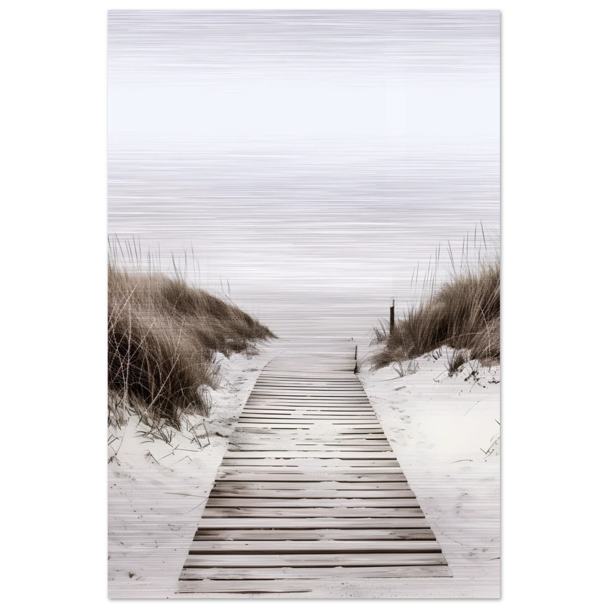 "Serene Pathway" – A Journey to Tranquility | Beach Wall art print - 30x45 cm / 12x18″ - Brushed Aluminum Print -