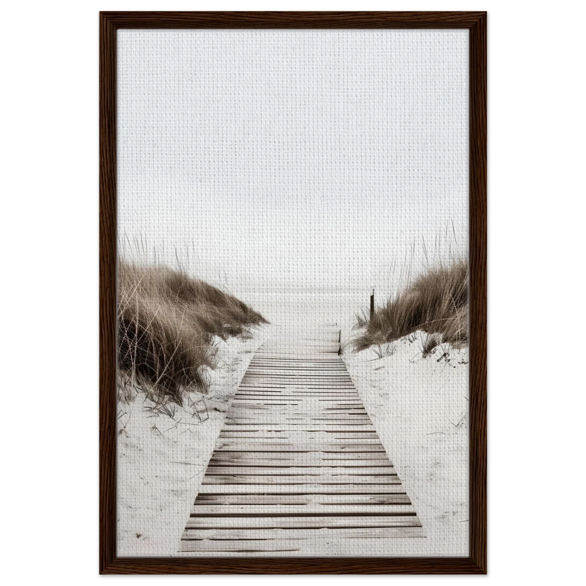 "Serene Pathway" – A Journey to Tranquility | Beach Wall art print - 50x75 cm / 20x30″ - Framed Canvas - Dark wood frame