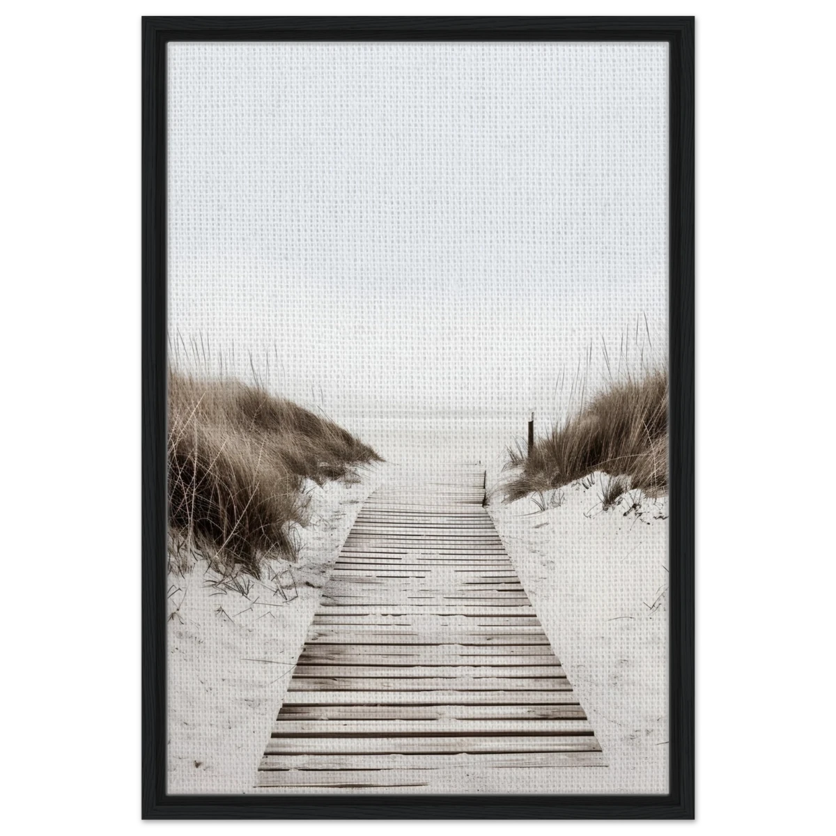 "Serene Pathway" – A Journey to Tranquility | Beach Wall art print - 50x75 cm / 20x30″ - Framed Canvas - Black frame