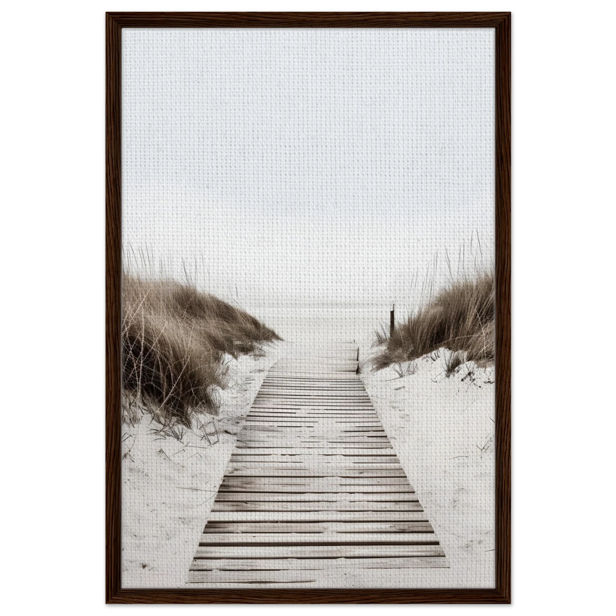 "Serene Pathway" – A Journey to Tranquility | Beach Wall art print - 60x90 cm / 24x36″ - Framed Canvas - Dark wood frame
