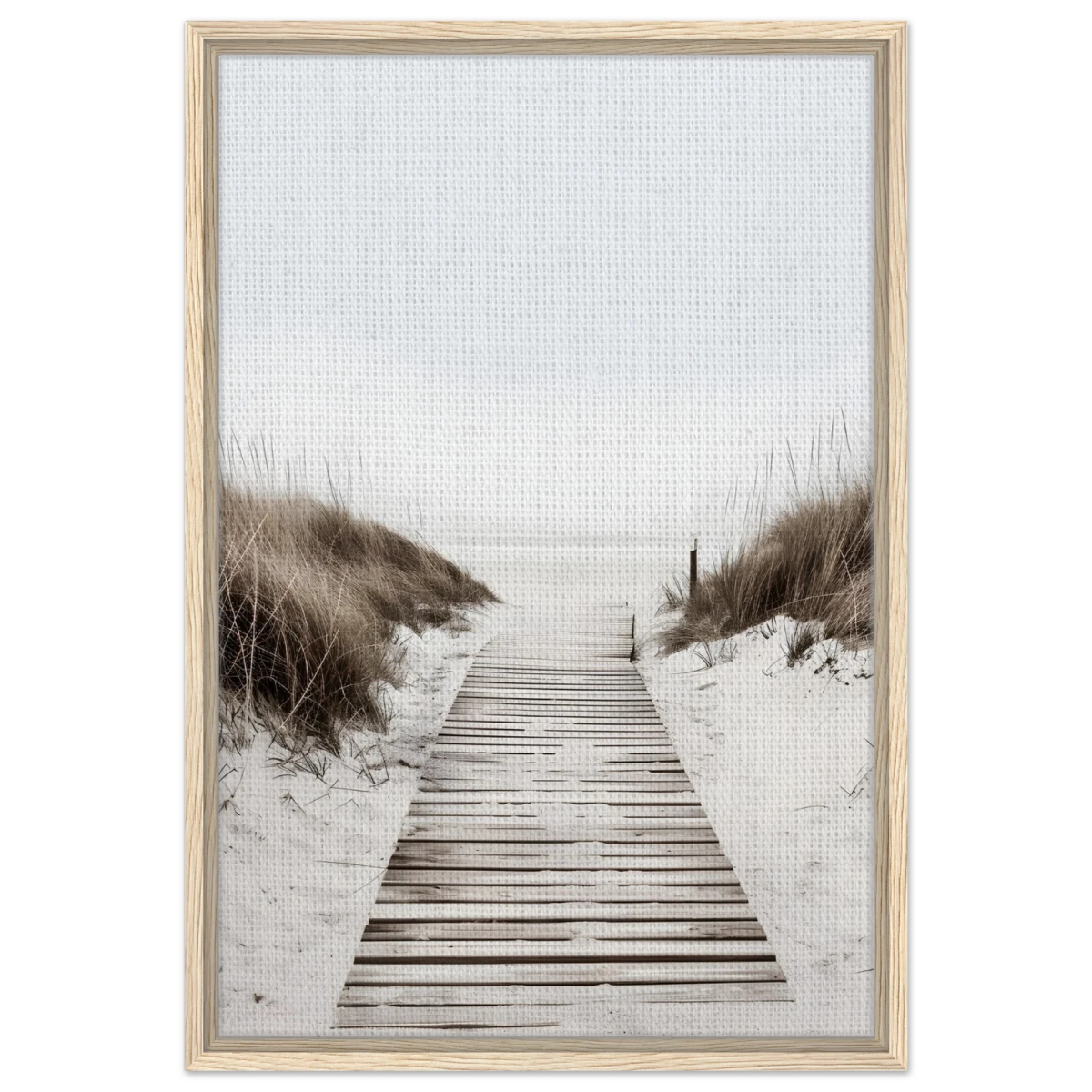 "Serene Pathway" – A Journey to Tranquility | Beach Wall art print - 50x75 cm / 20x30″ - Framed Canvas - Wood frame