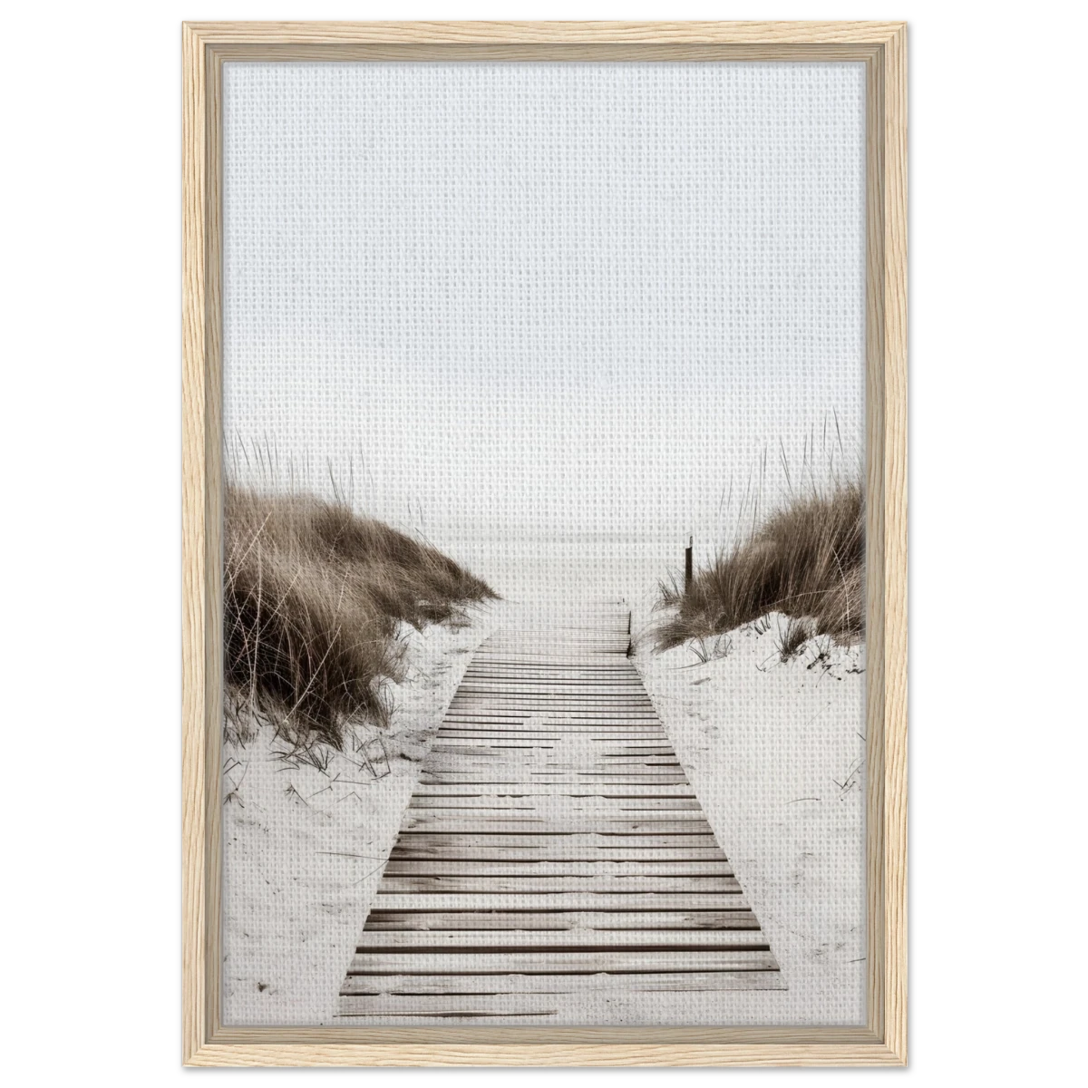 "Serene Pathway" – A Journey to Tranquility | Beach Wall art print - 40x60 cm / 16x24″ - Framed Canvas - Wood frame