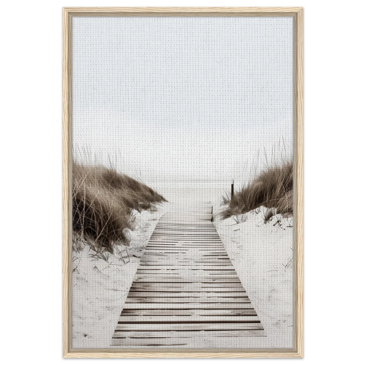 "Serene Pathway" – A Journey to Tranquility | Beach Wall art print - 60x90 cm / 24x36″ - Framed Canvas - Wood frame
