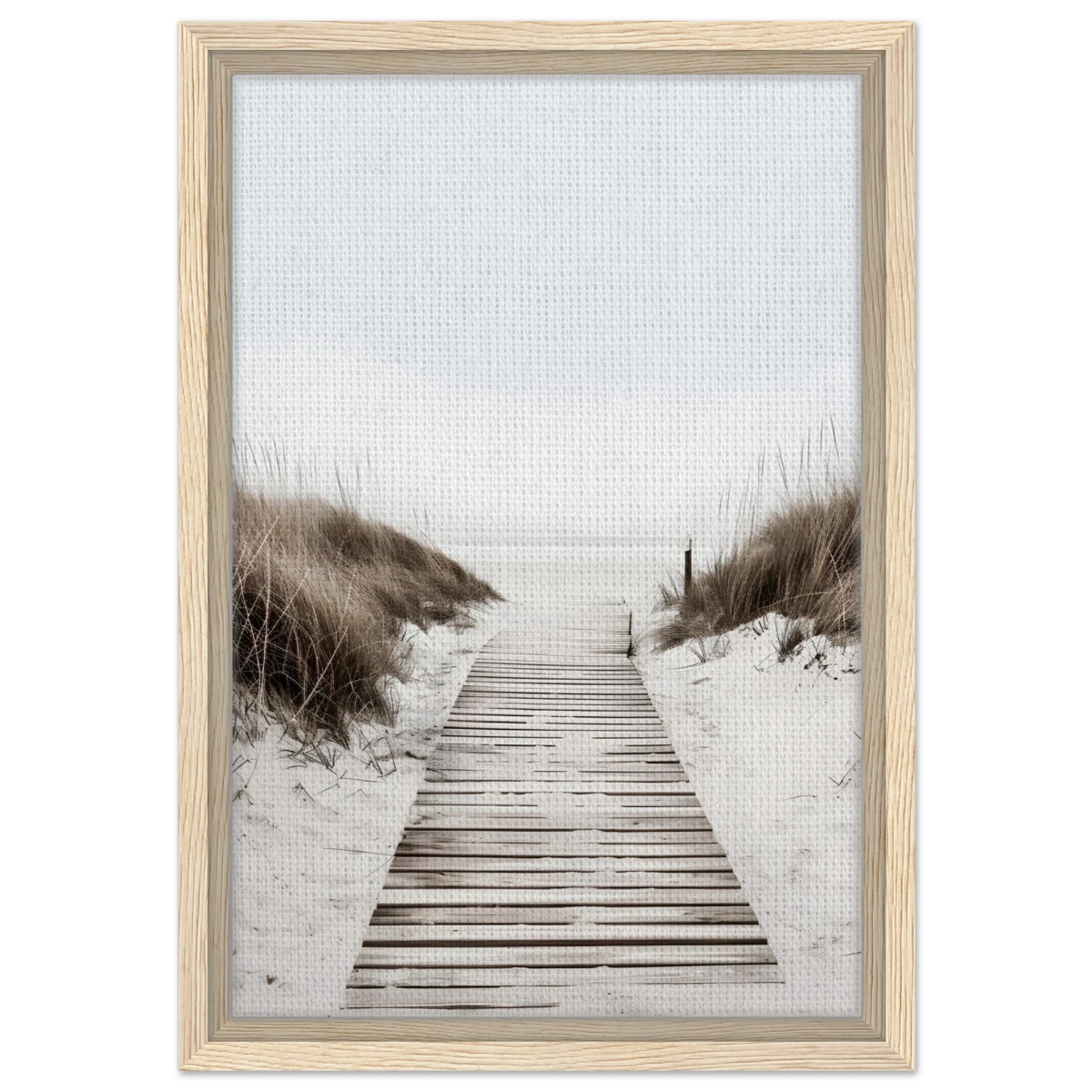 "Serene Pathway" – A Journey to Tranquility | Beach Wall art print - 30x45 cm / 12x18″ - Framed Canvas - Wood frame