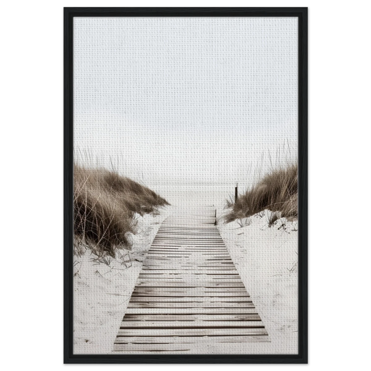 "Serene Pathway" – A Journey to Tranquility | Beach Wall art print - 60x90 cm / 24x36″ - Framed Canvas - Black frame